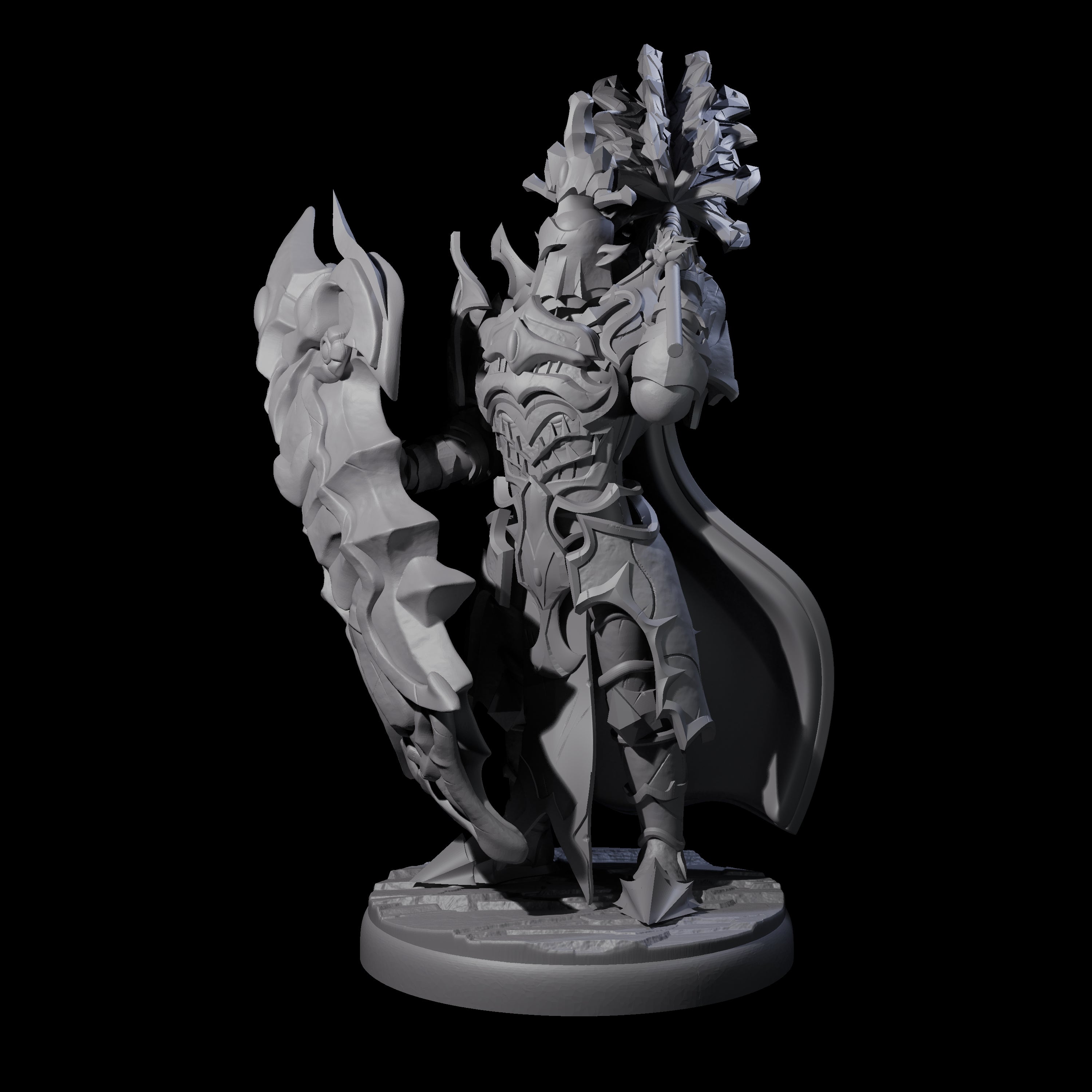 Hulking Dark Elf Sentinel C Miniature for Dungeons and Dragons, Pathfinder or other TTRPGs