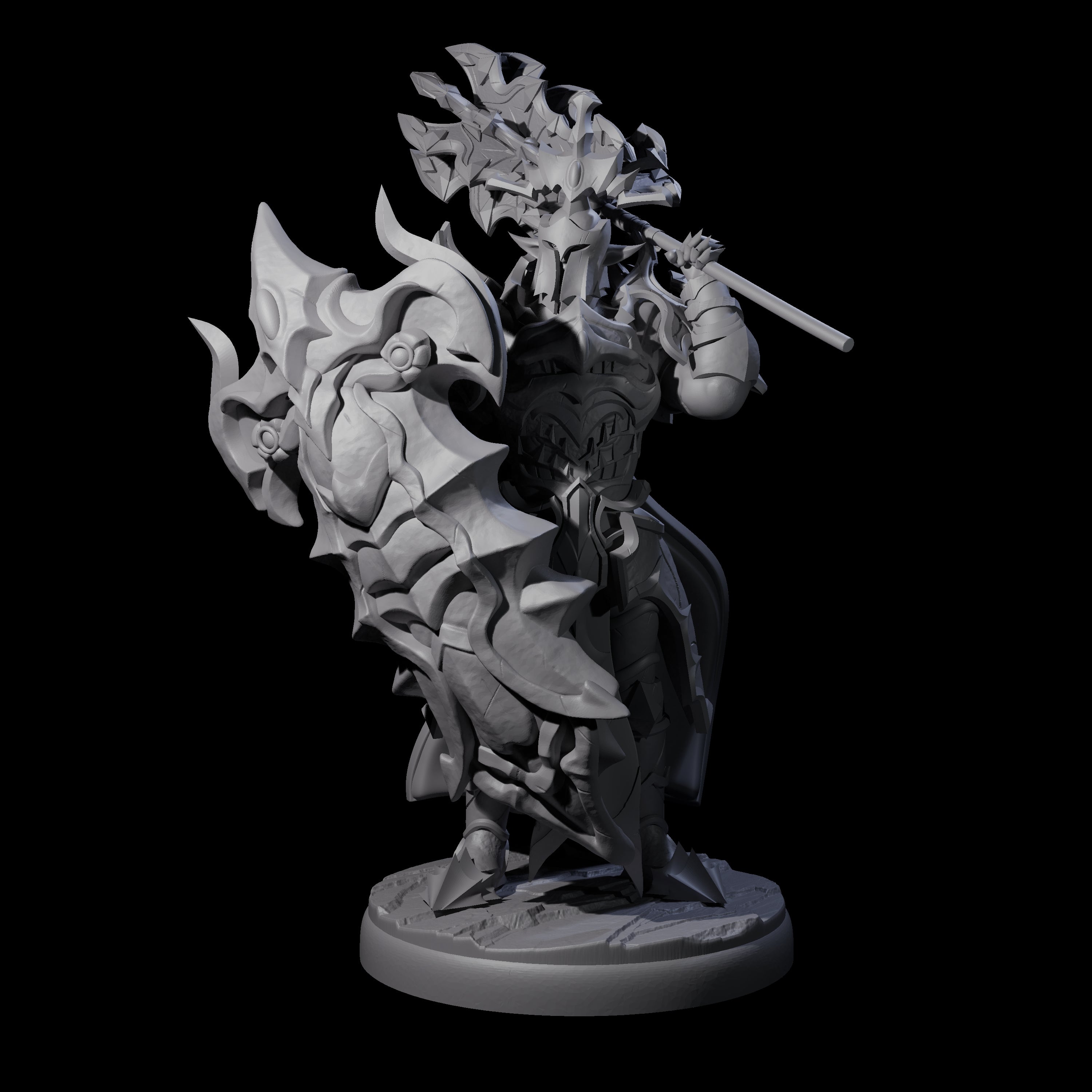 Hulking Dark Elf Sentinel C Miniature for Dungeons and Dragons, Pathfinder or other TTRPGs
