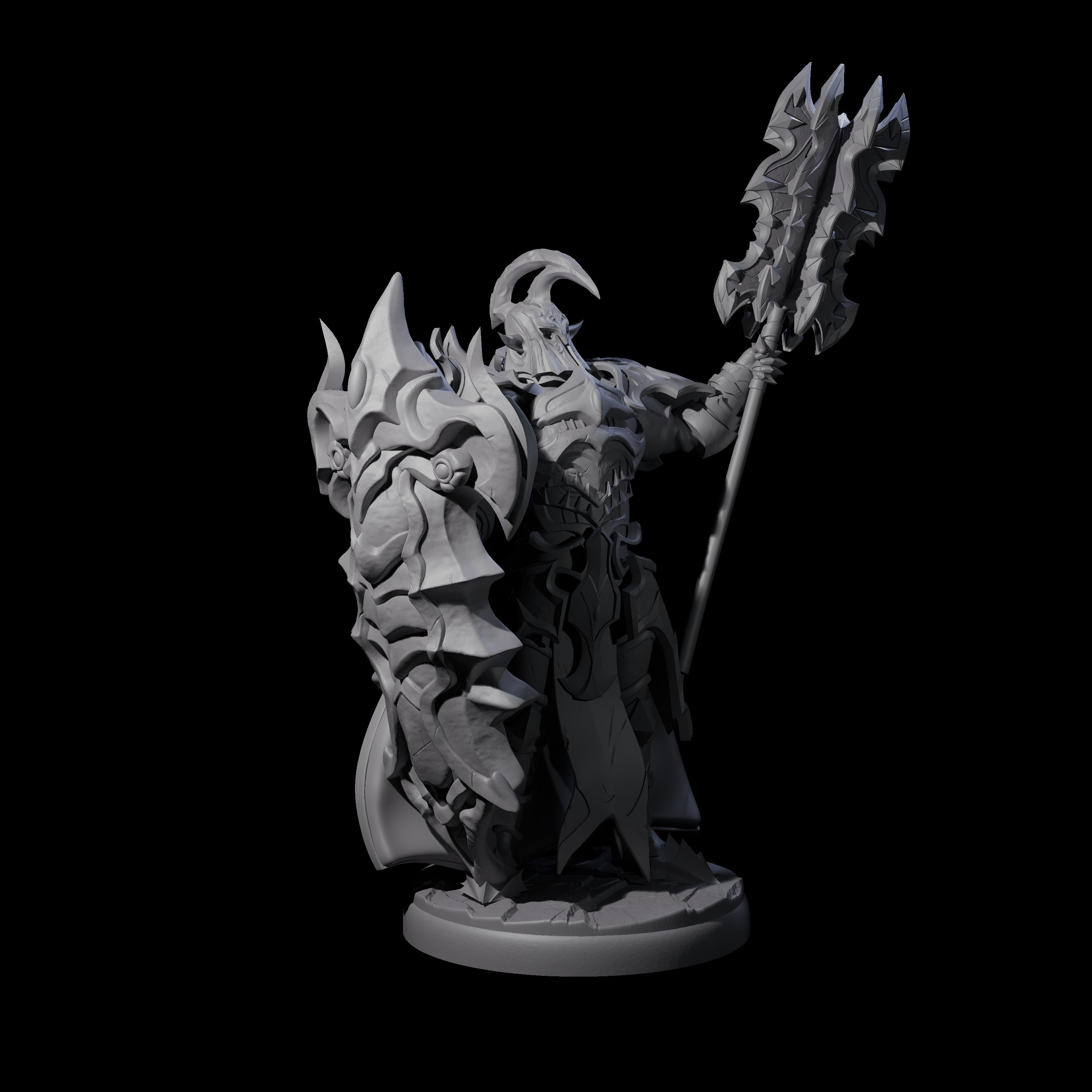 Hulking Dark Elf Sentinel Champion Miniature for Dungeons and Dragons, Pathfinder or other TTRPGs