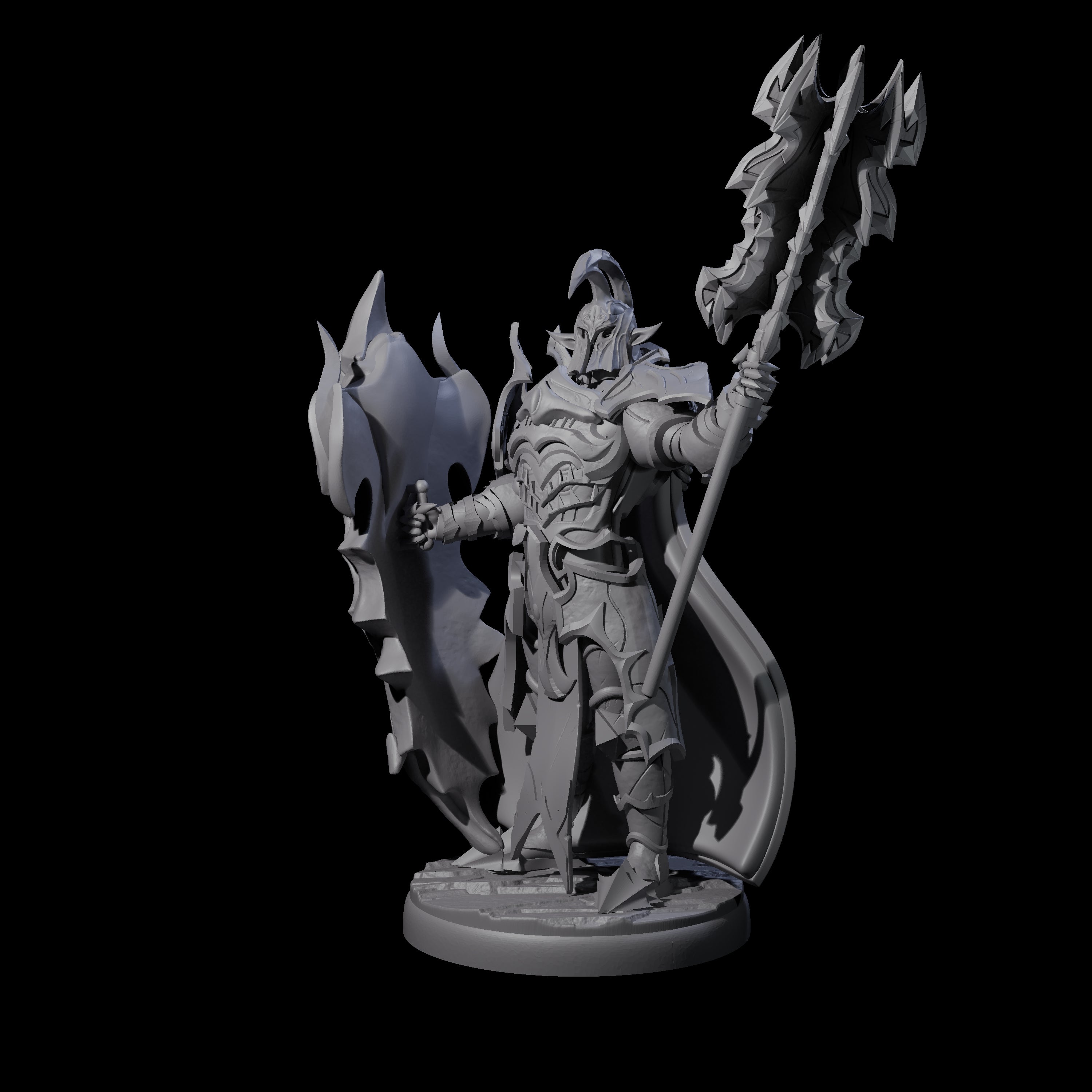 Hulking Dark Elf Sentinel Champion Miniature for Dungeons and Dragons, Pathfinder or other TTRPGs