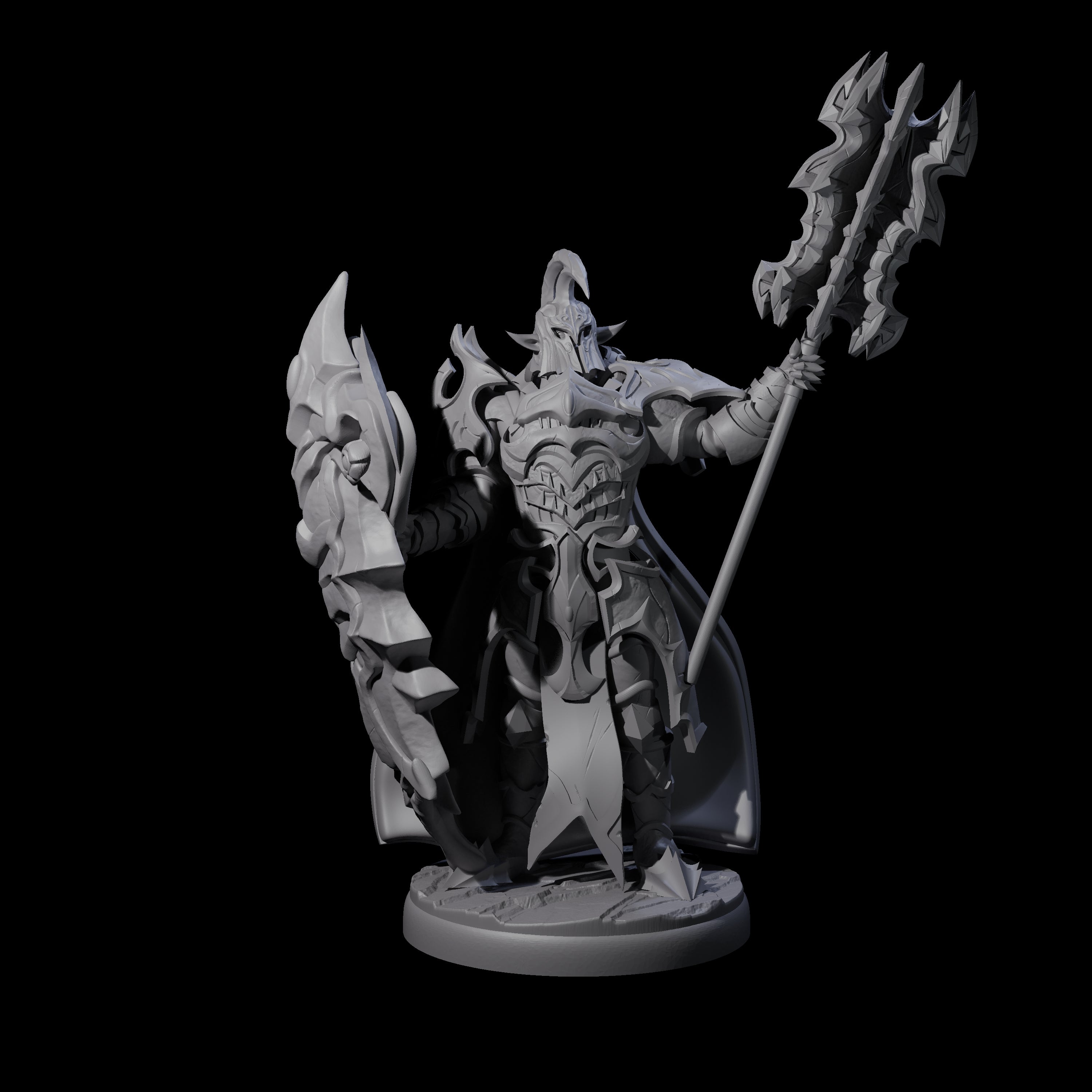 Hulking Dark Elf Sentinel Champion Miniature for Dungeons and Dragons, Pathfinder or other TTRPGs