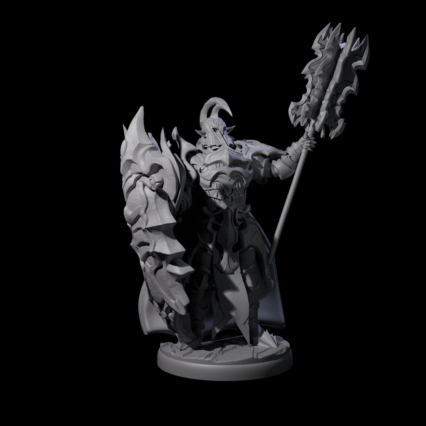 Hulking Dark Elf Sentinel Champion Miniature for Dungeons and Dragons, Pathfinder or other TTRPGs