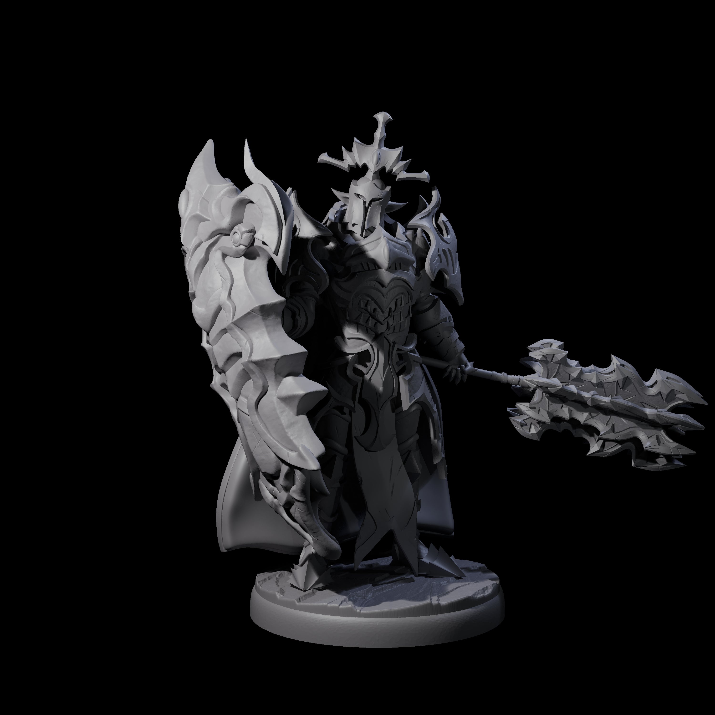 Hulking Dark Elf Sentinel Company Miniature for Dungeons and Dragons, Pathfinder or other TTRPGs