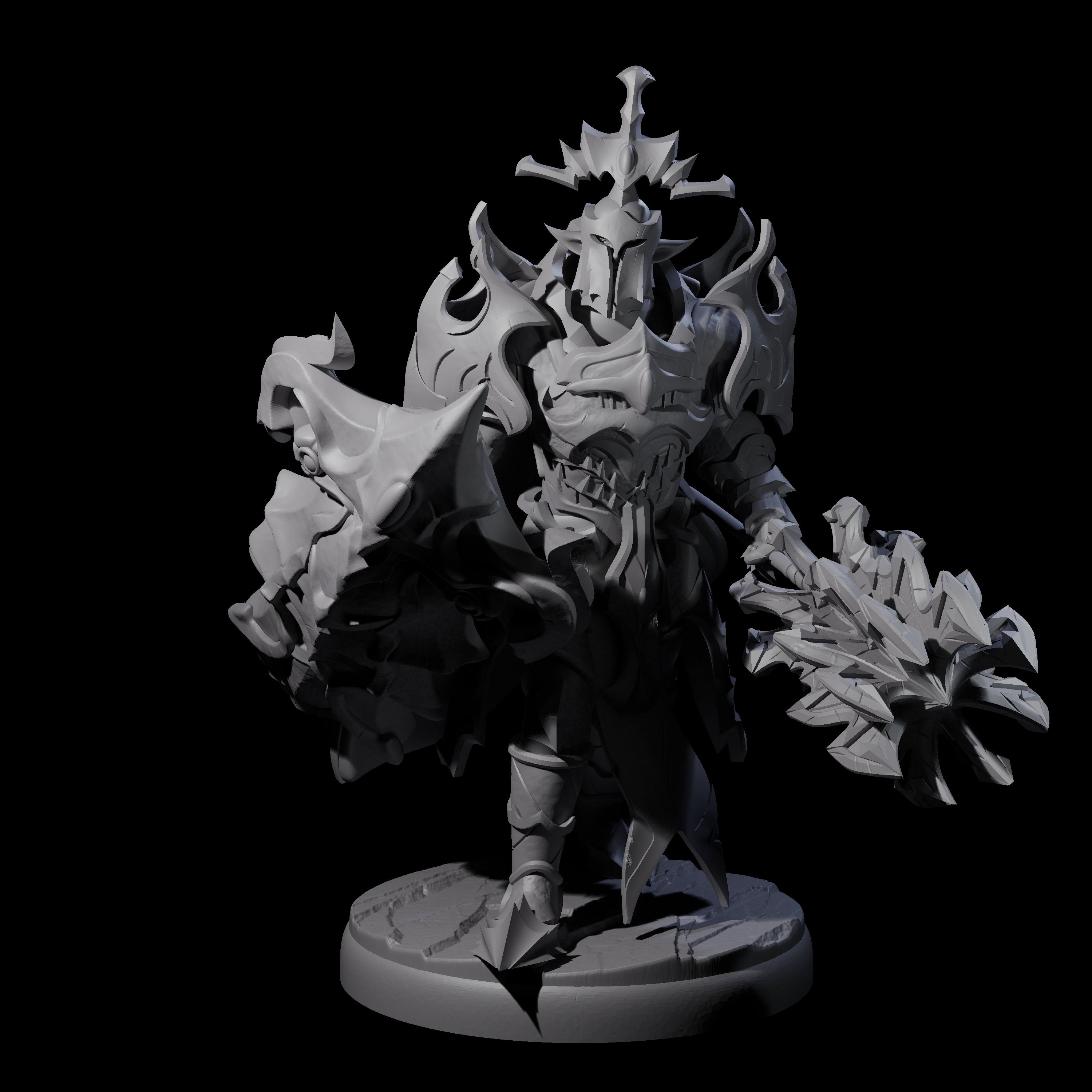 Hulking Dark Elf Sentinel Company Miniature for Dungeons and Dragons, Pathfinder or other TTRPGs