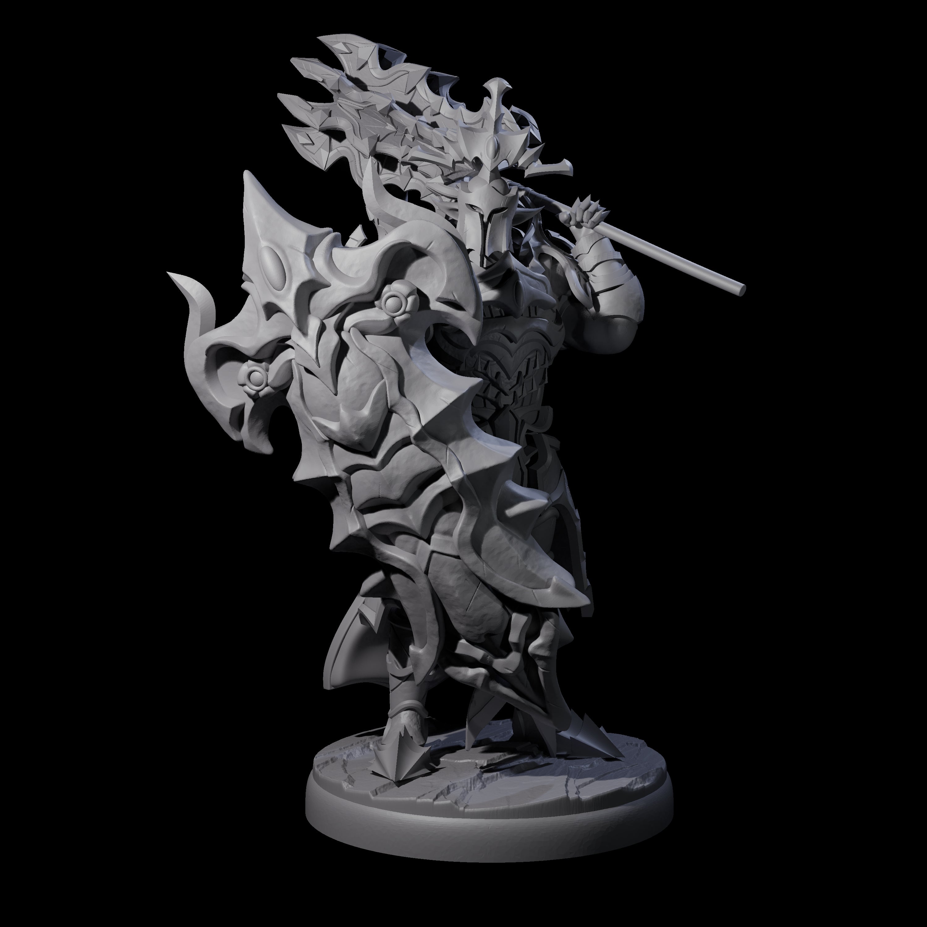 Hulking Dark Elf Sentinel Company Miniature for Dungeons and Dragons, Pathfinder or other TTRPGs