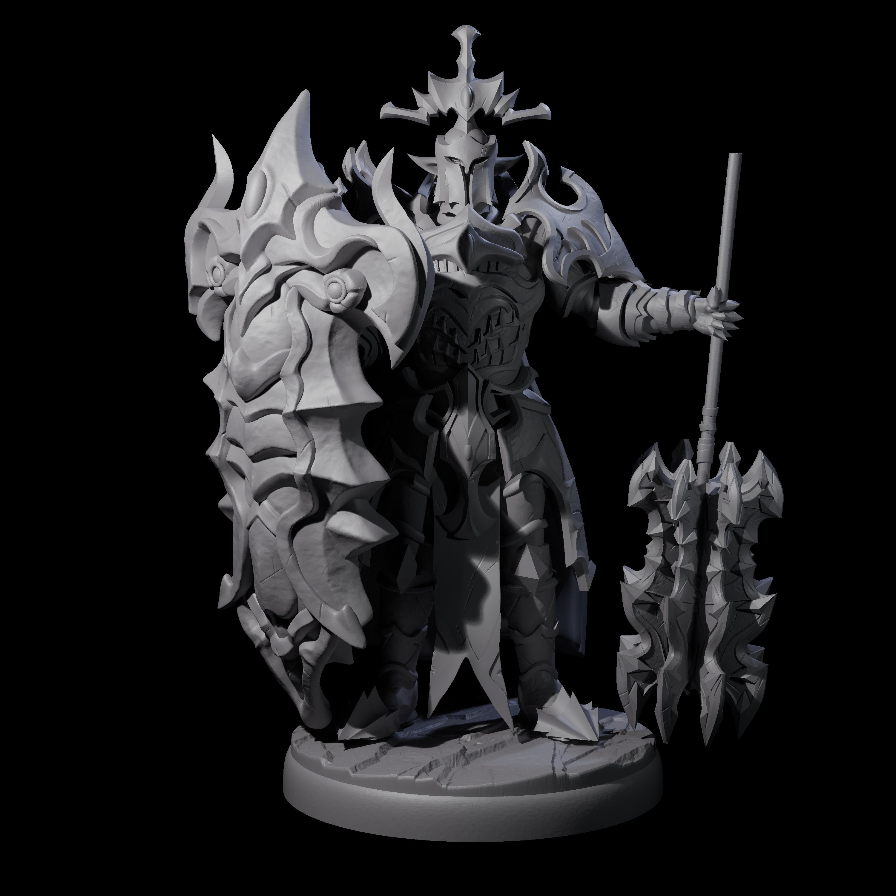 Hulking Dark Elf Sentinel Company Miniature for Dungeons and Dragons, Pathfinder or other TTRPGs