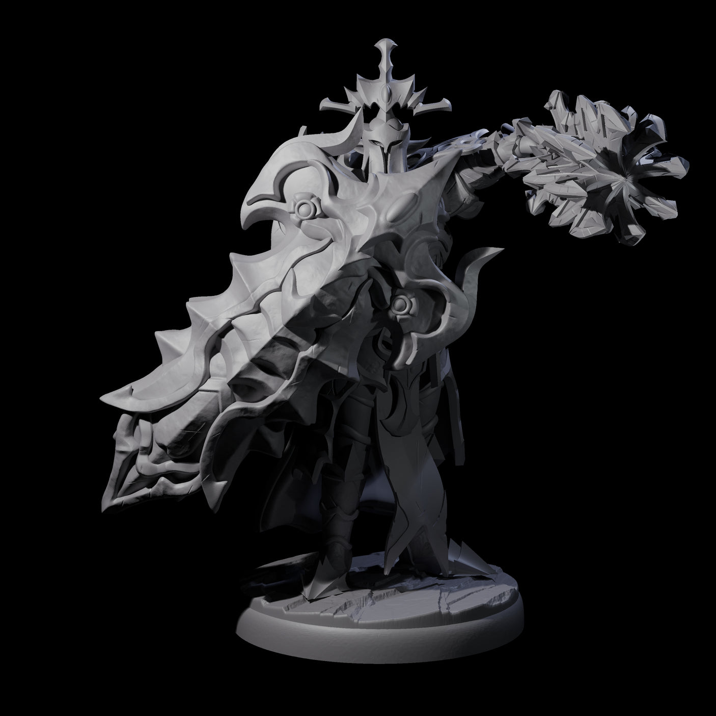 Hulking Dark Elf Sentinel Company Miniature for Dungeons and Dragons, Pathfinder or other TTRPGs