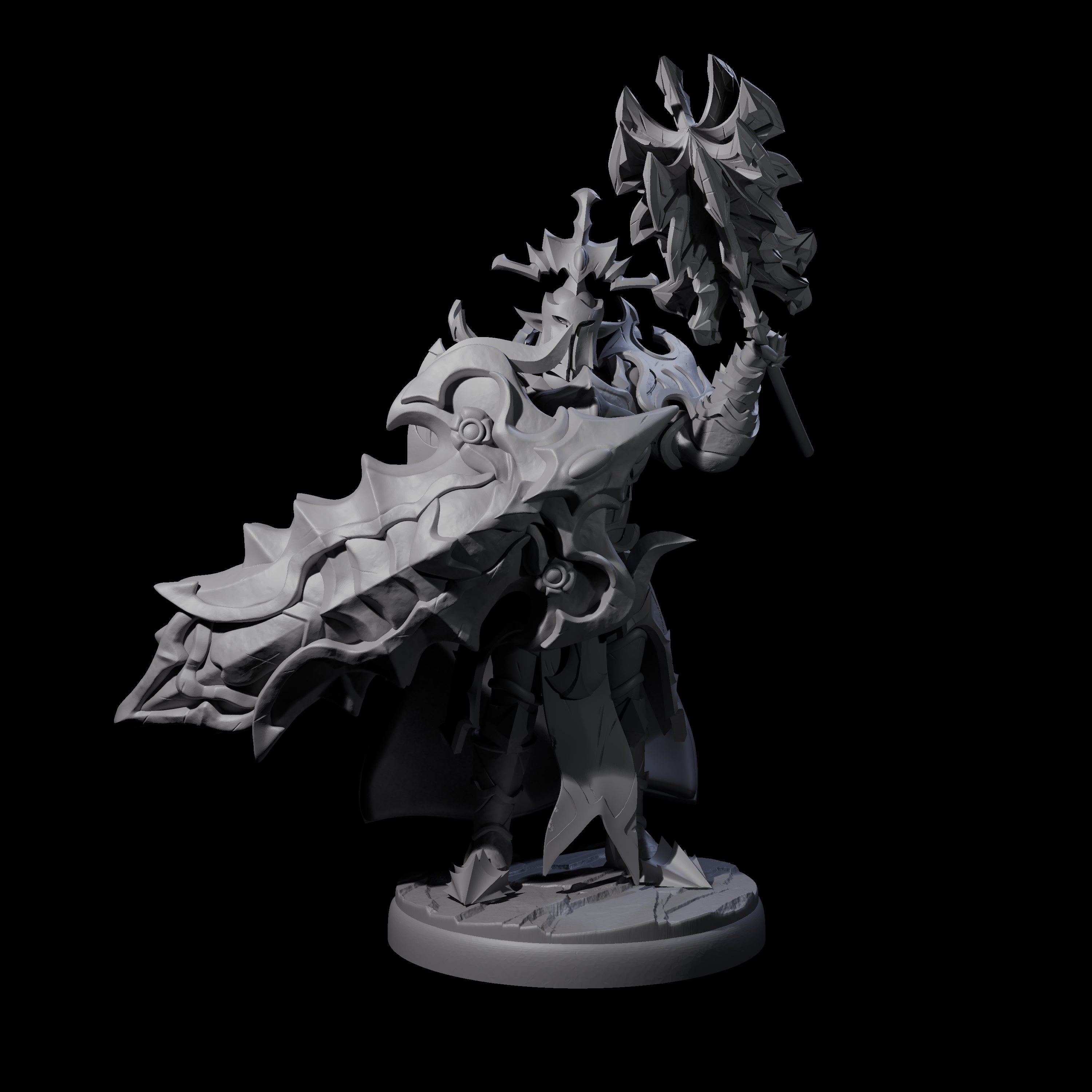 Hulking Dark Elf Sentinel Company Miniature for Dungeons and Dragons, Pathfinder or other TTRPGs
