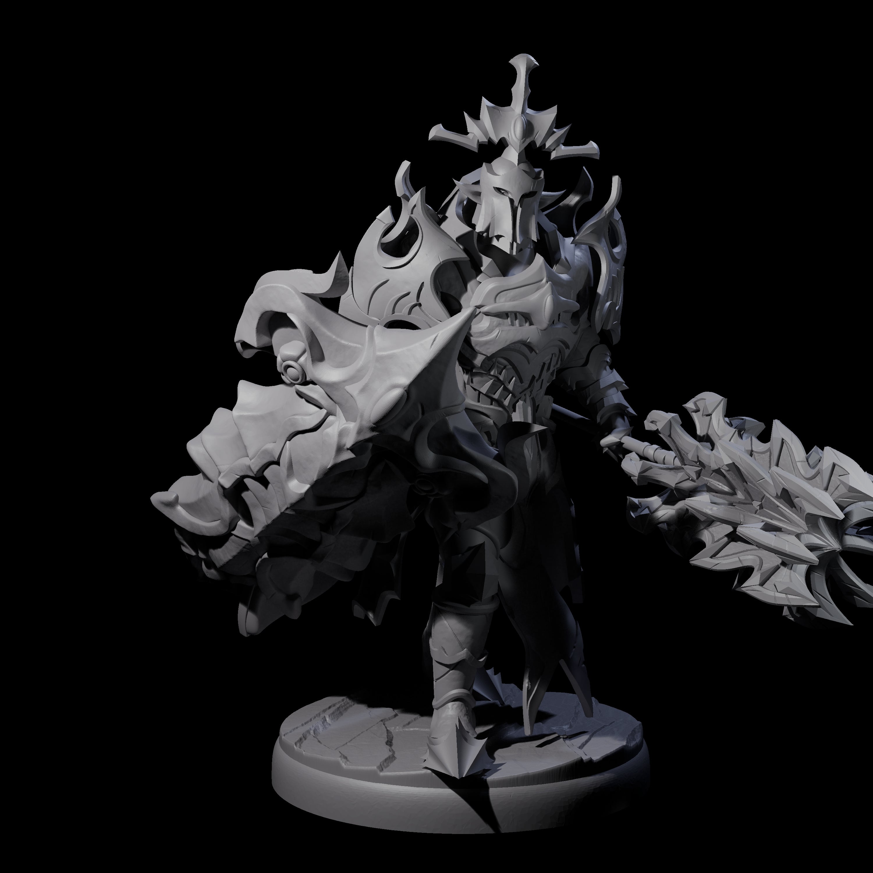 Hulking Dark Elf Sentinel D Miniature for Dungeons and Dragons, Pathfinder or other TTRPGs