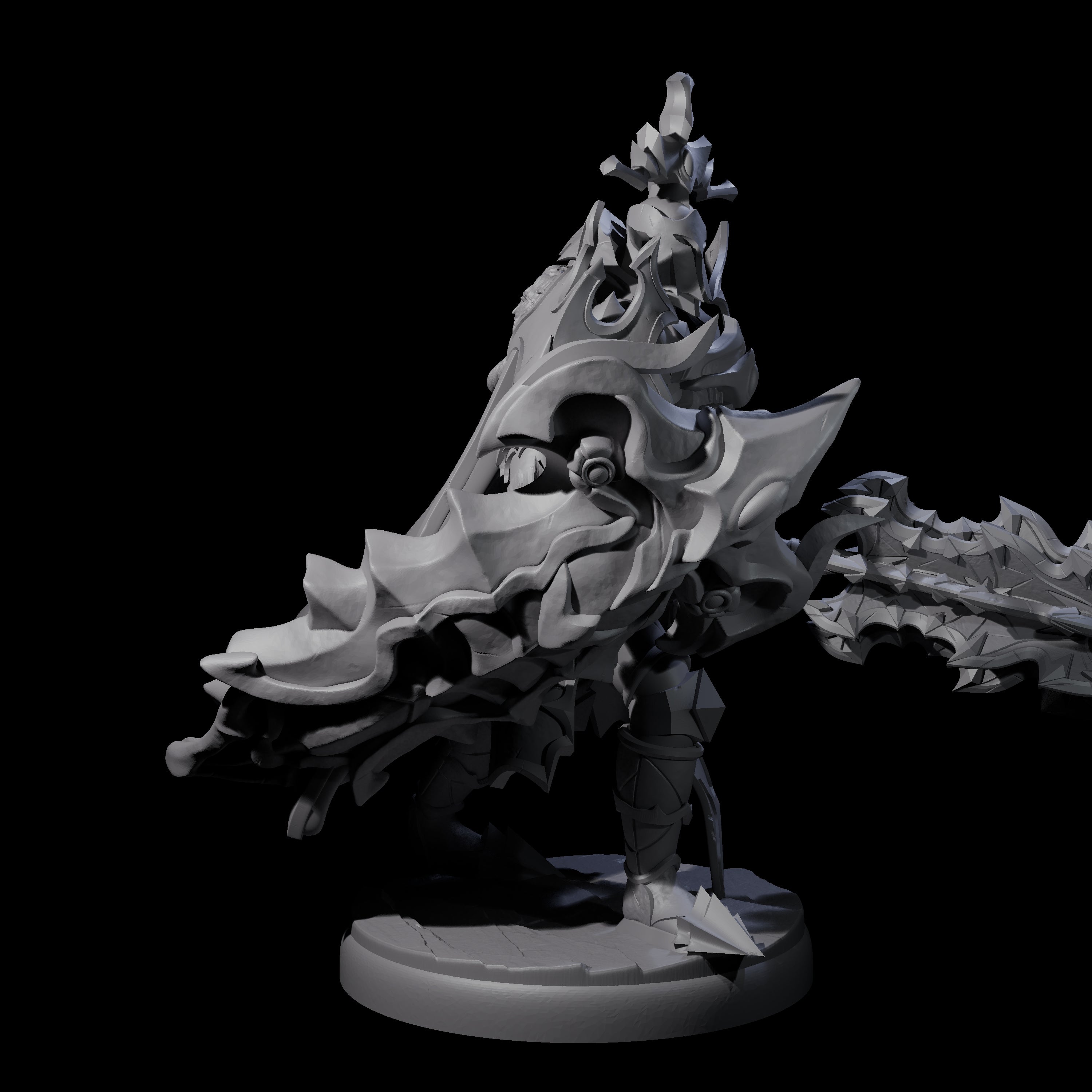 Hulking Dark Elf Sentinel D Miniature for Dungeons and Dragons, Pathfinder or other TTRPGs
