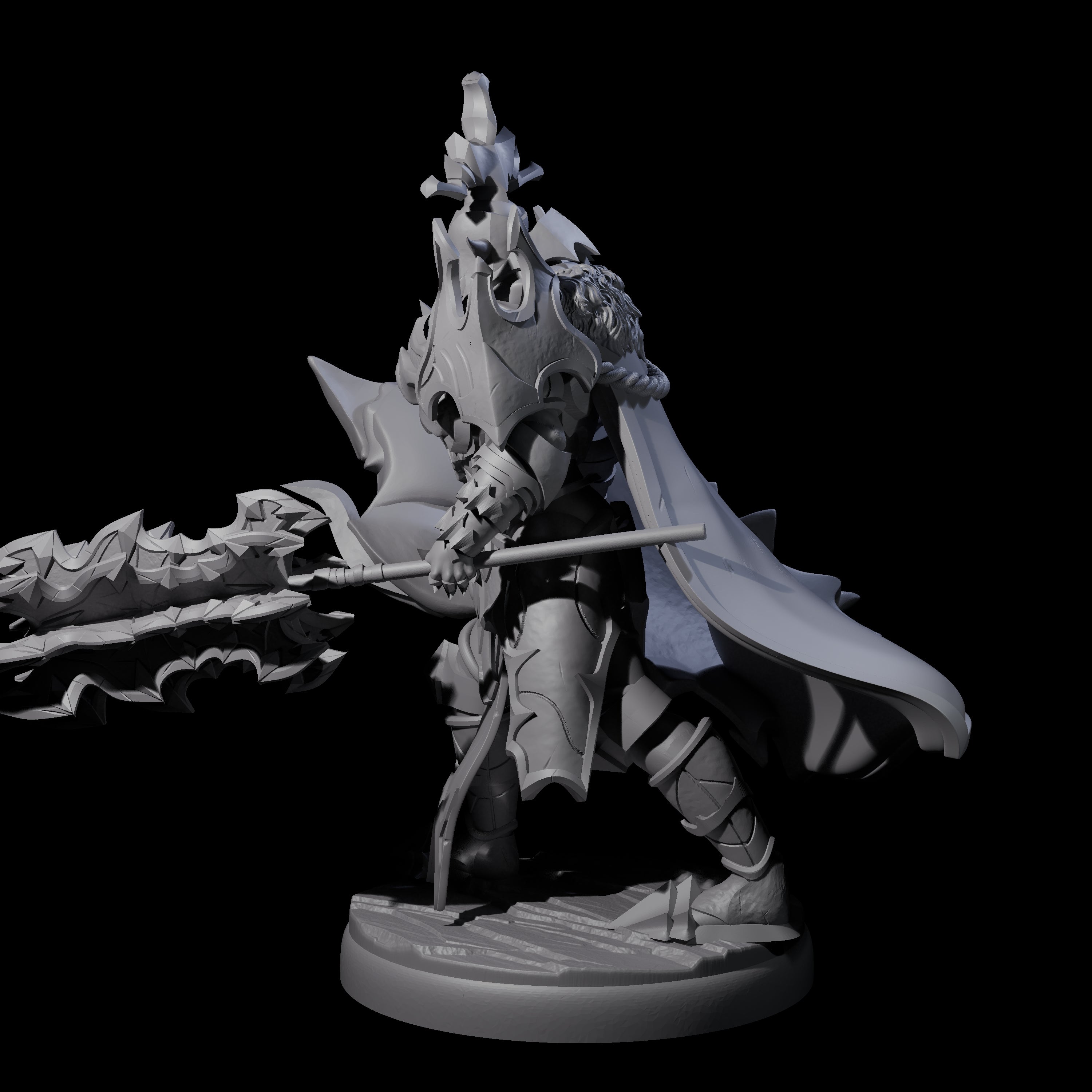 Hulking Dark Elf Sentinel D Miniature for Dungeons and Dragons, Pathfinder or other TTRPGs