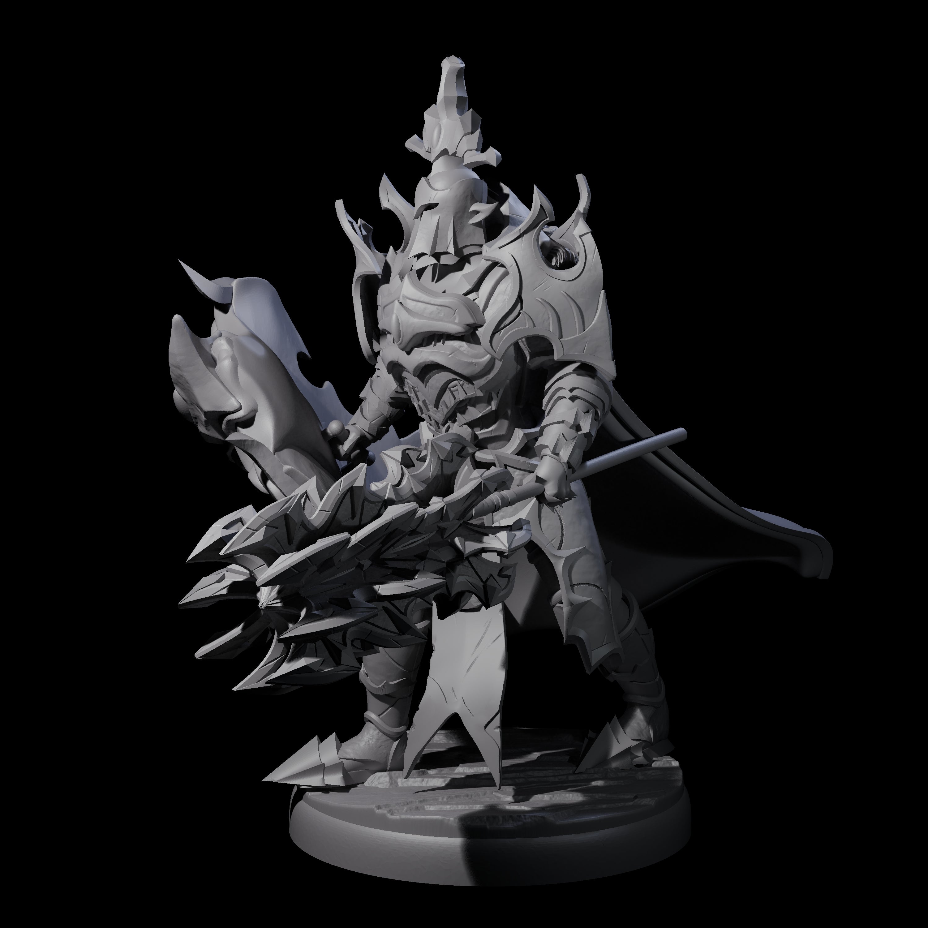 Hulking Dark Elf Sentinel D Miniature for Dungeons and Dragons, Pathfinder or other TTRPGs