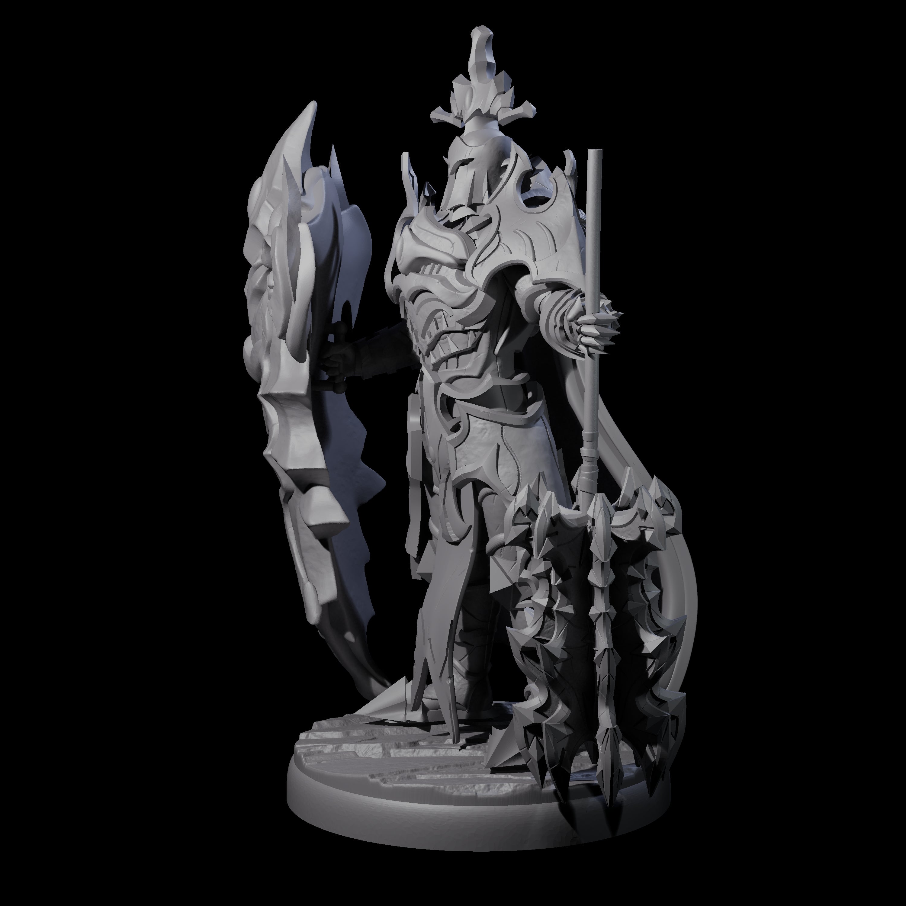 Hulking Dark Elf Sentinel E Miniature for Dungeons and Dragons, Pathfinder or other TTRPGs