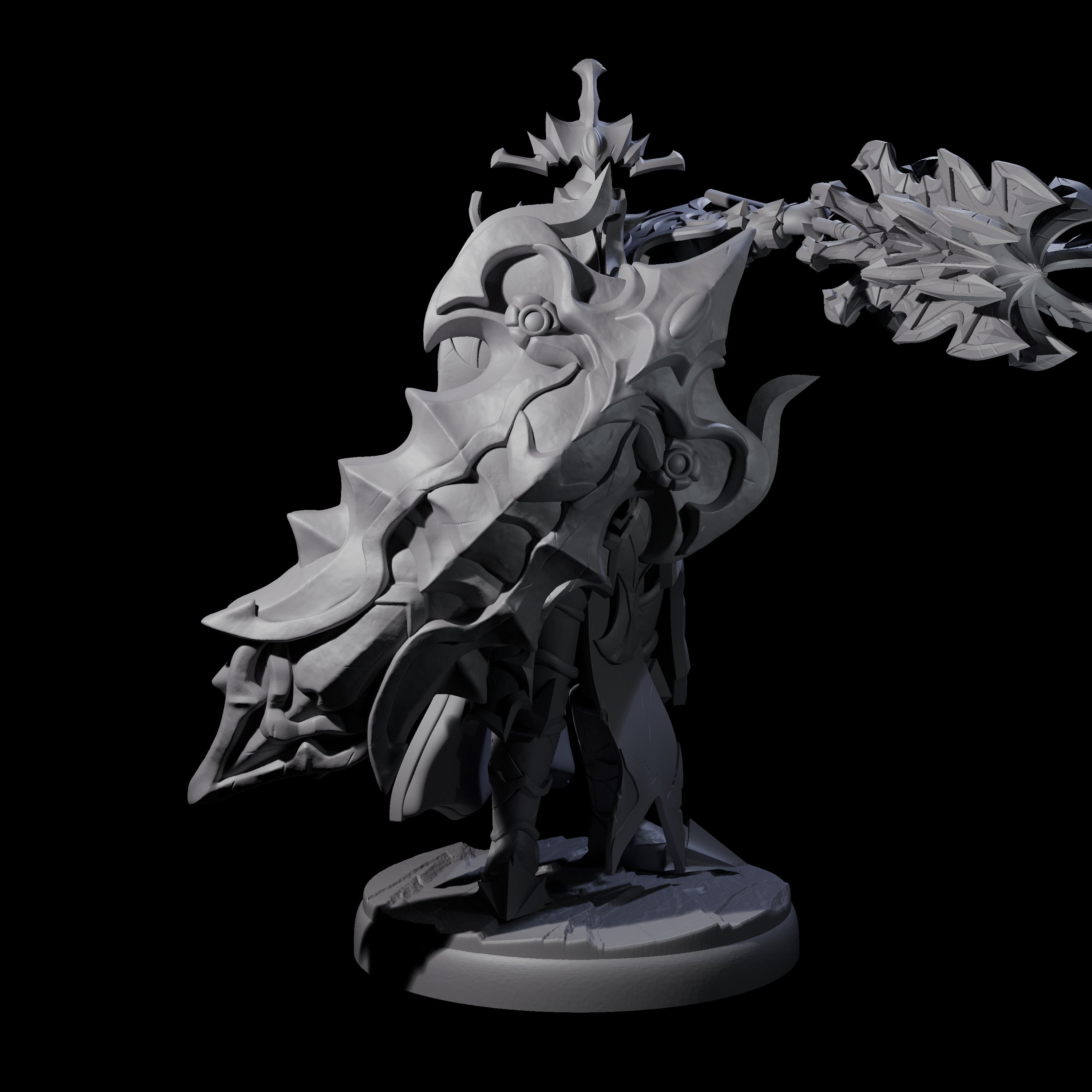 Hulking Dark Elf Sentinel F Miniature for Dungeons and Dragons, Pathfinder or other TTRPGs