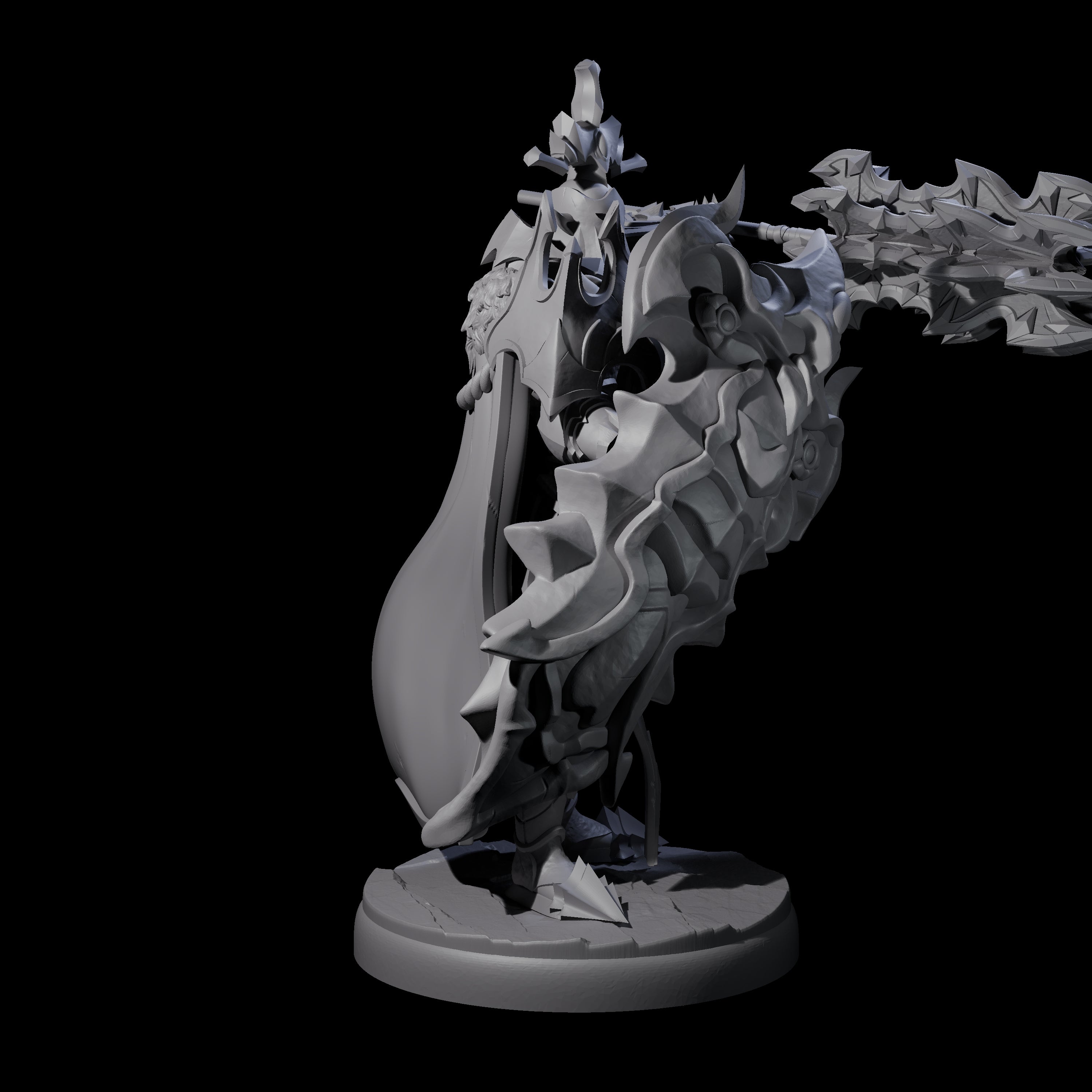 Hulking Dark Elf Sentinel F Miniature for Dungeons and Dragons, Pathfinder or other TTRPGs