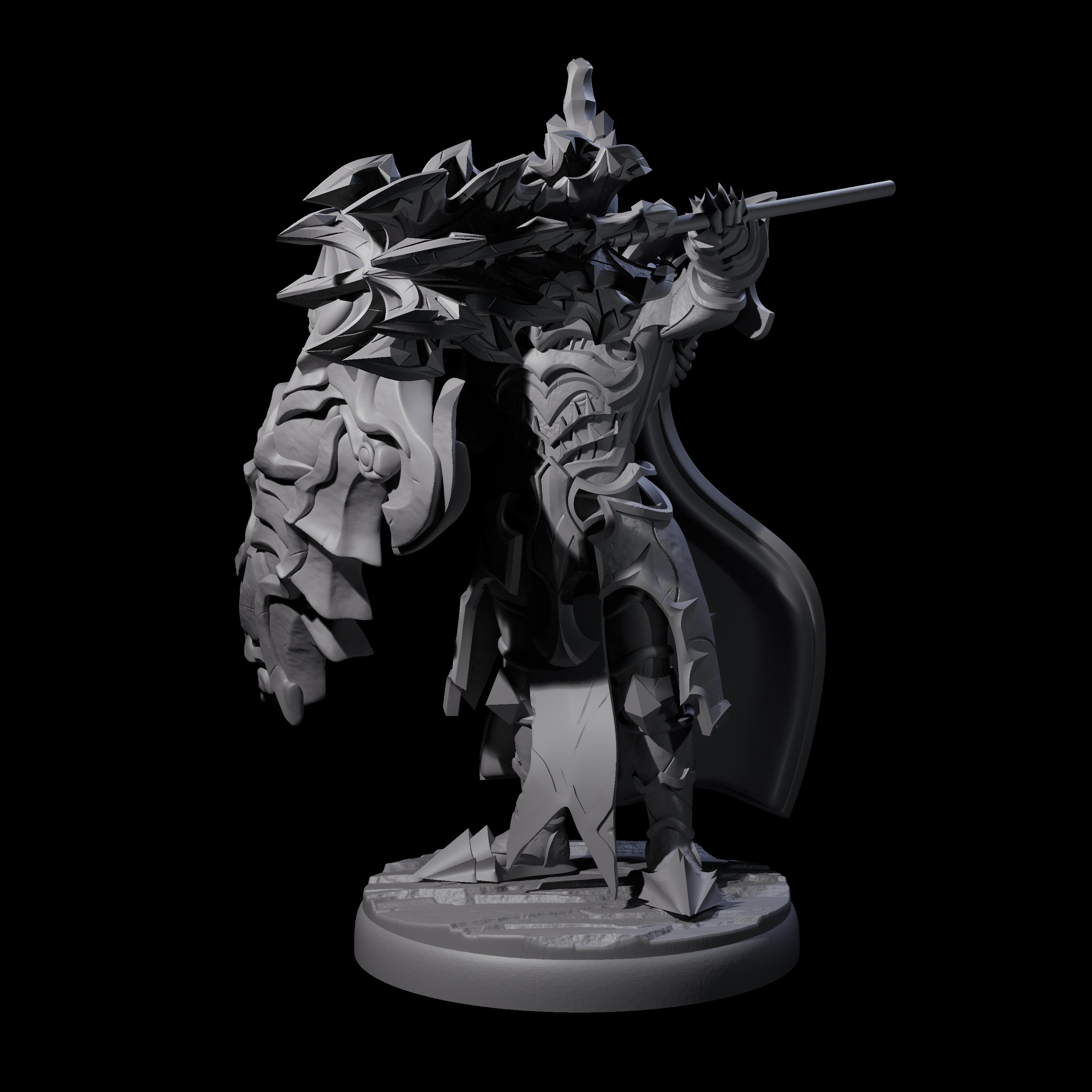 Hulking Dark Elf Sentinel F Miniature for Dungeons and Dragons, Pathfinder or other TTRPGs