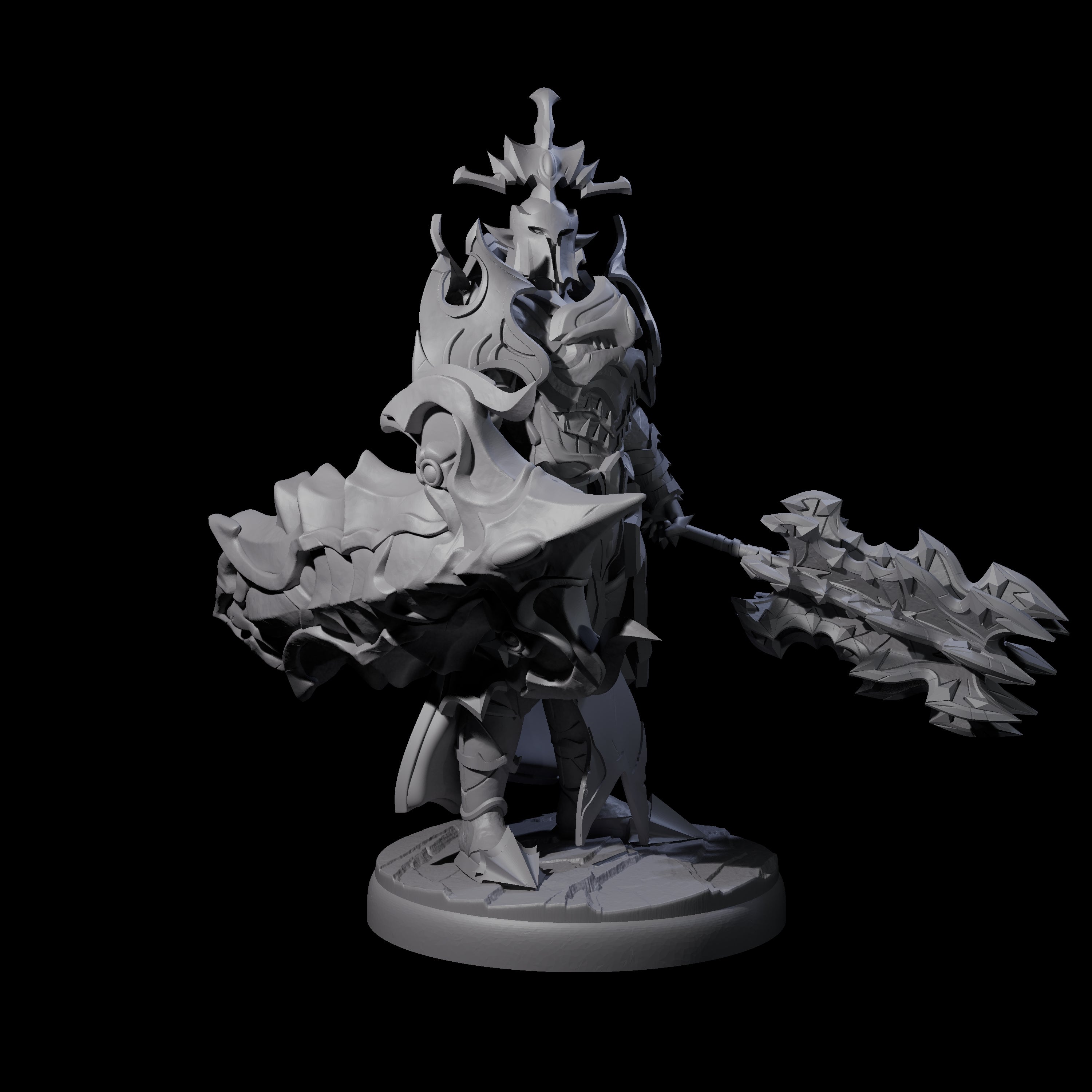 Hulking Dark Elf Sentinel H Miniature for Dungeons and Dragons, Pathfinder or other TTRPGs