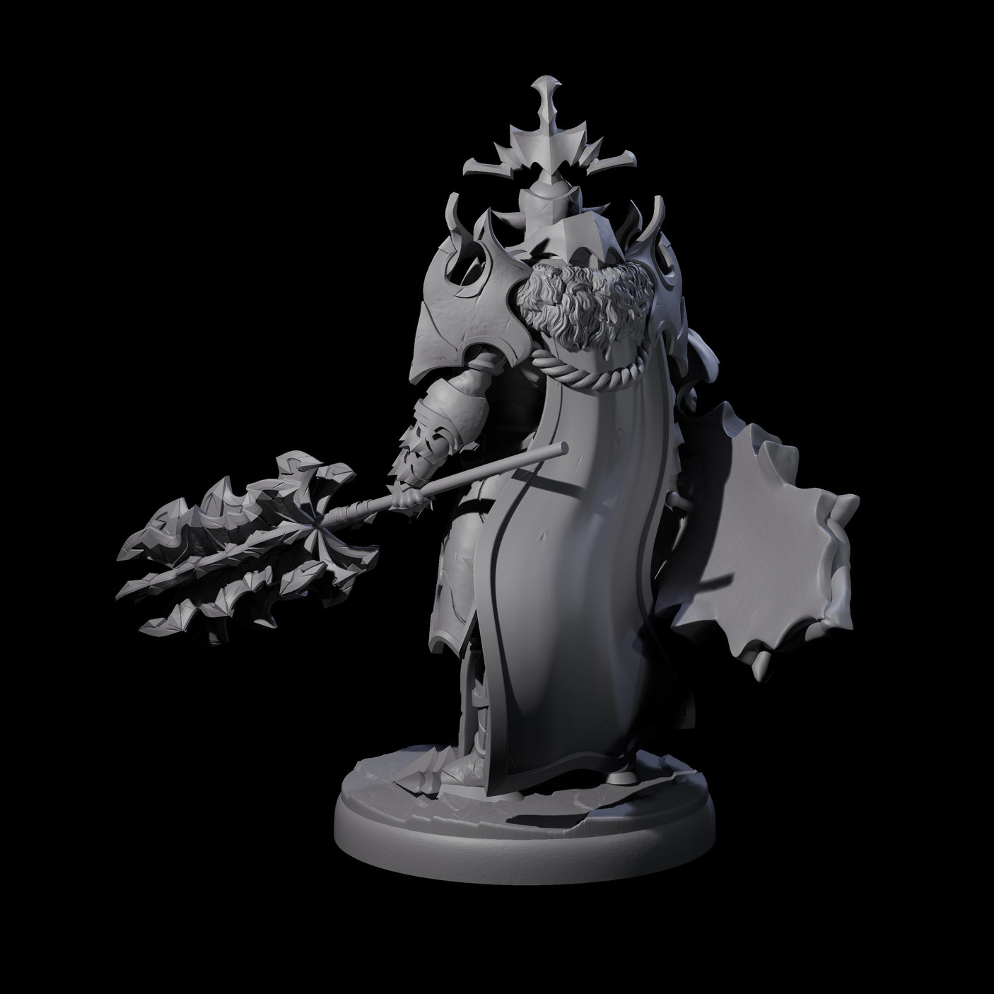 Hulking Dark Elf Sentinel H Miniature for Dungeons and Dragons, Pathfinder or other TTRPGs