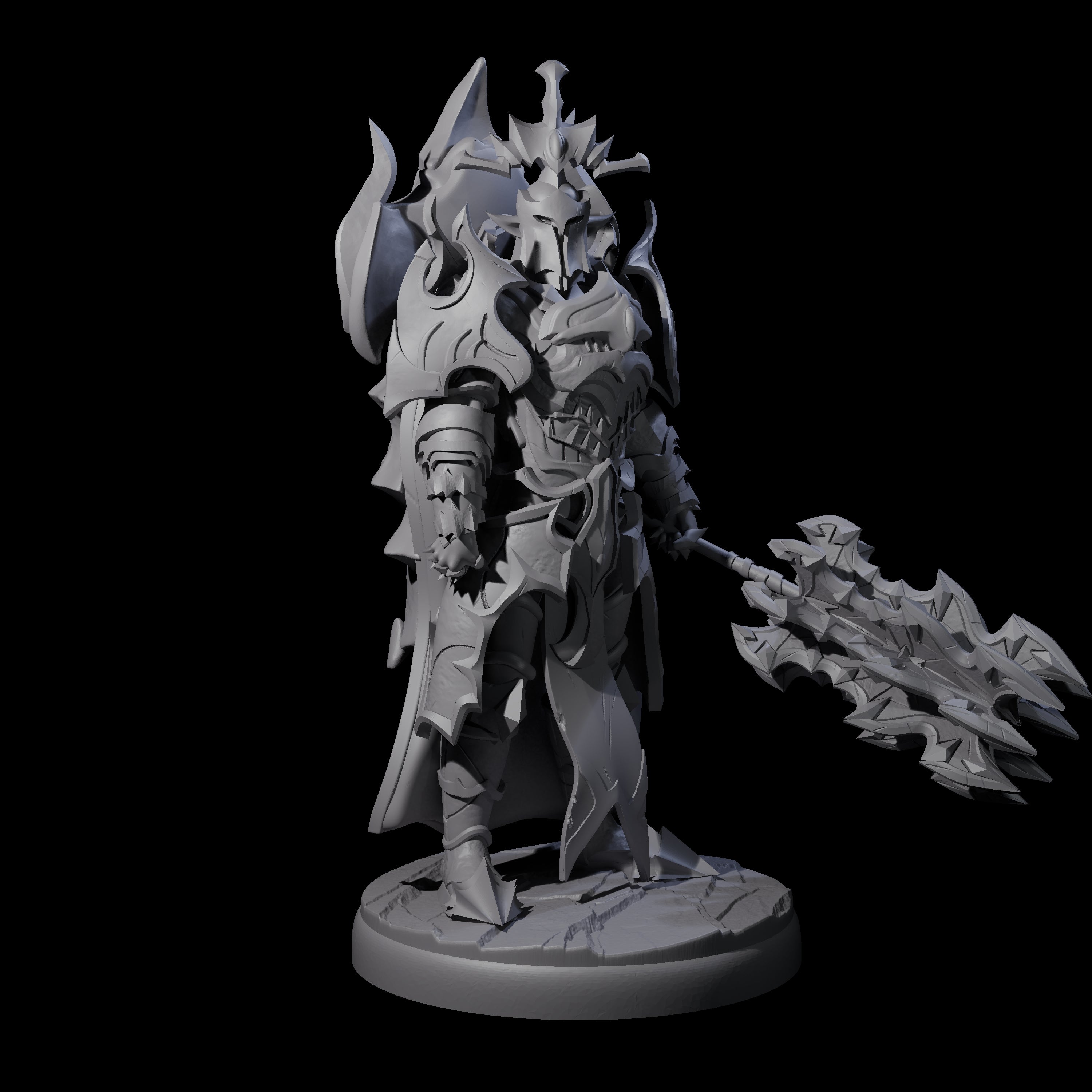 Hulking Dark Elf Sentinel I Miniature for Dungeons and Dragons, Pathfinder or other TTRPGs