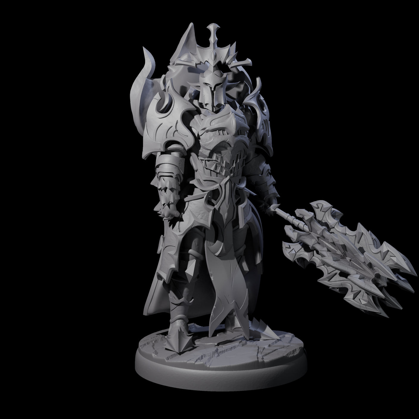 Hulking Dark Elf Sentinel I Miniature for Dungeons and Dragons, Pathfinder or other TTRPGs