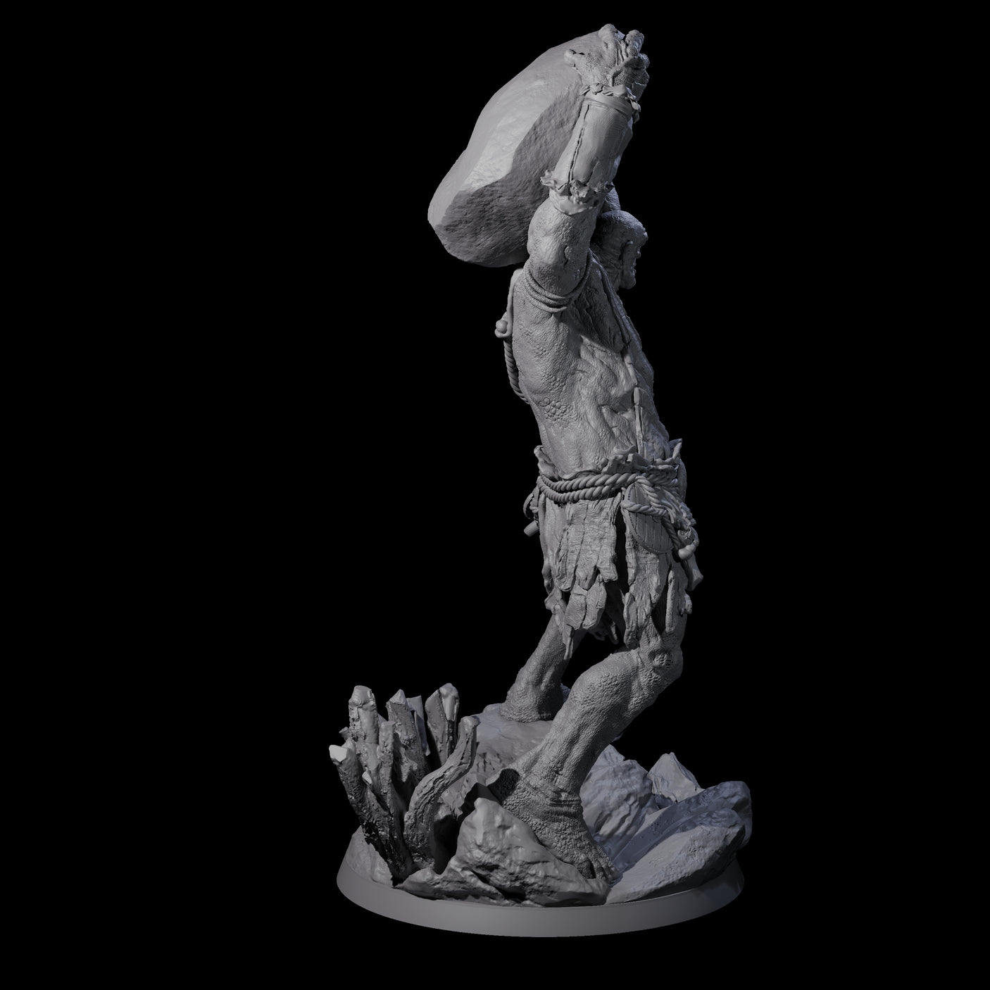 Hulking Hill Giant Hurler Miniature for Dungeons and Dragons, Pathfinder or other TTRPGs