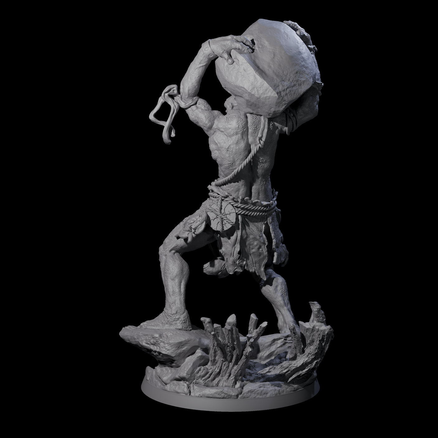 Hulking Hill Giant Hurler Miniature for Dungeons and Dragons, Pathfinder or other TTRPGs
