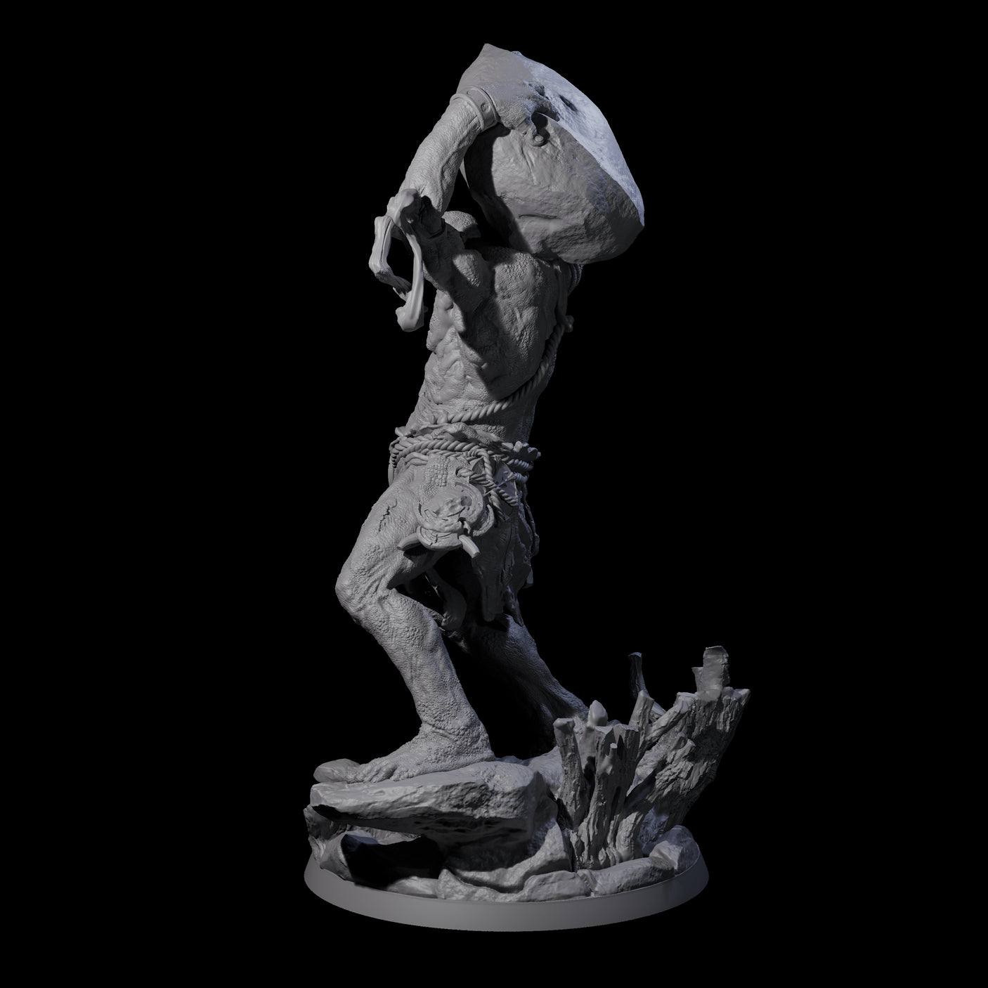 Hulking Hill Giant Hurler Miniature for Dungeons and Dragons, Pathfinder or other TTRPGs