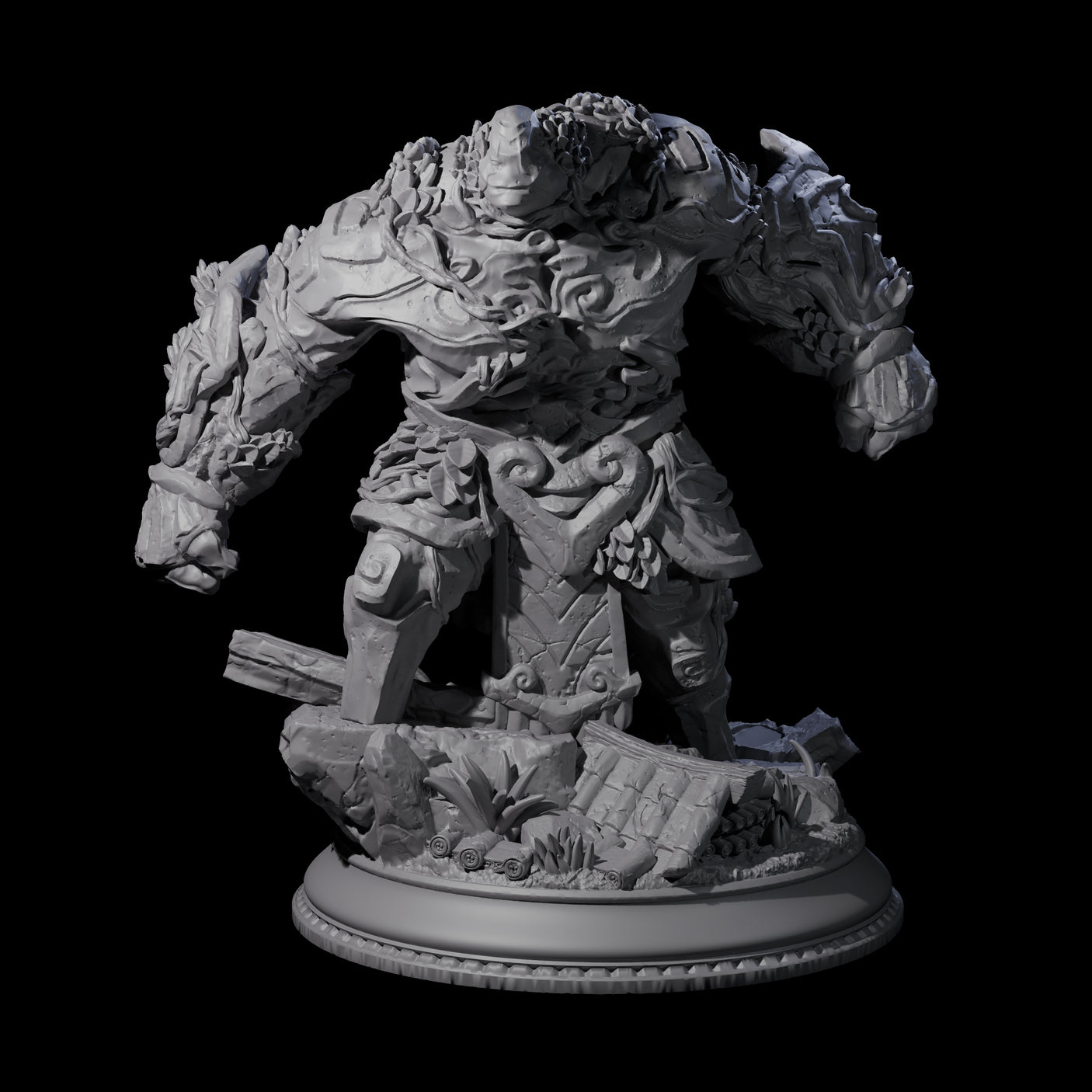 Hulking Jade Golem Miniature for Dungeons and Dragons, Pathfinder or other TTRPGs