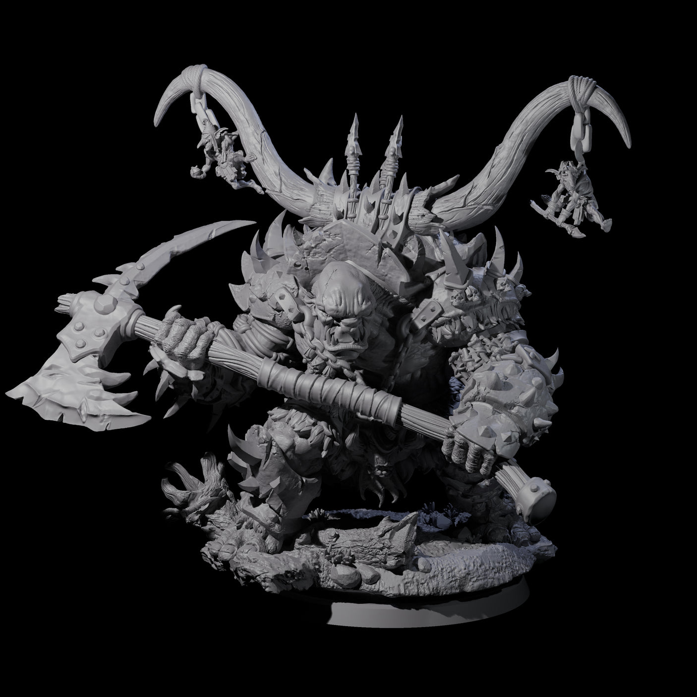 Hulking Ogre Juggernaut B Miniature for Dungeons and Dragons, Pathfinder or other TTRPGs