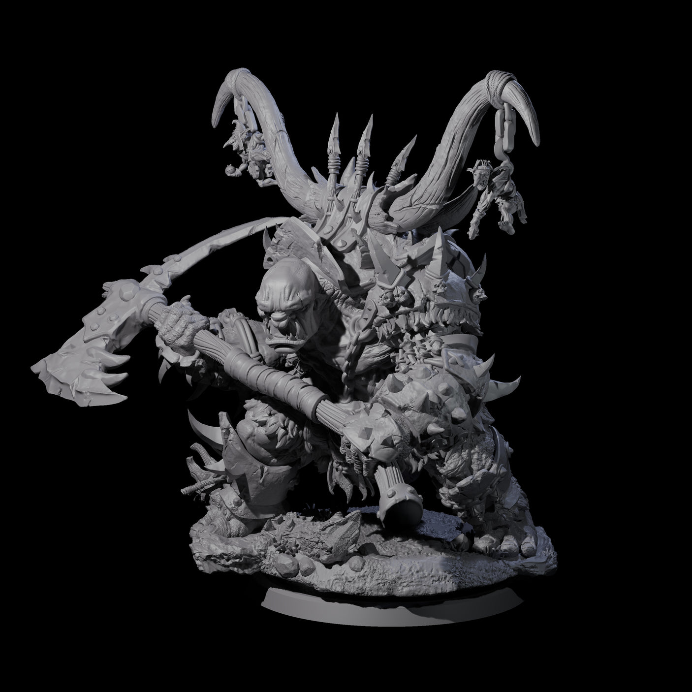 Hulking Ogre Juggernaut B Miniature for Dungeons and Dragons, Pathfinder or other TTRPGs