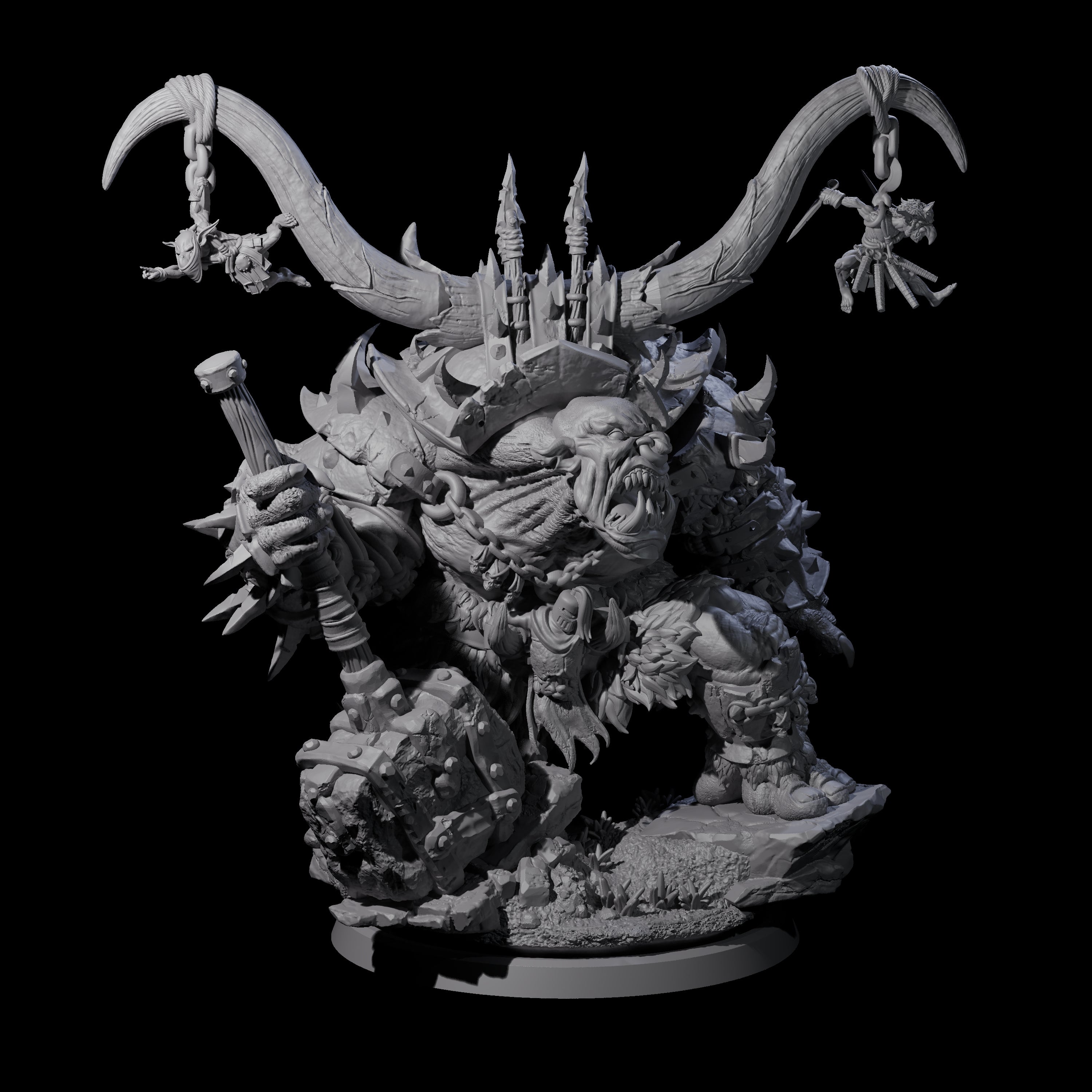 Hulking Ogre Juggernaut D Miniature for Dungeons and Dragons, Pathfinder or other TTRPGs