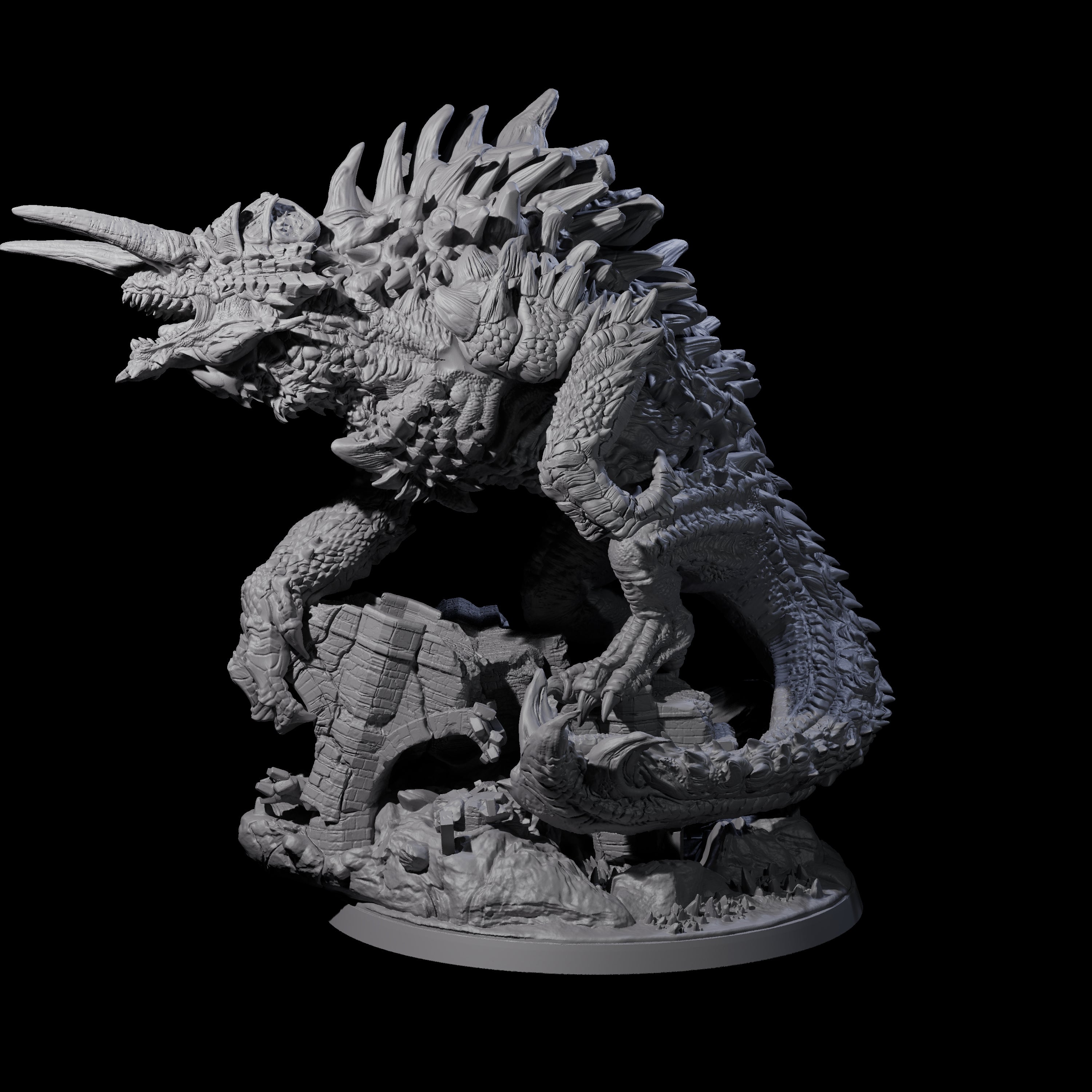 Hulking Tarrasque Destroyer Miniature for Dungeons and Dragons, Pathfinder or other TTRPGs