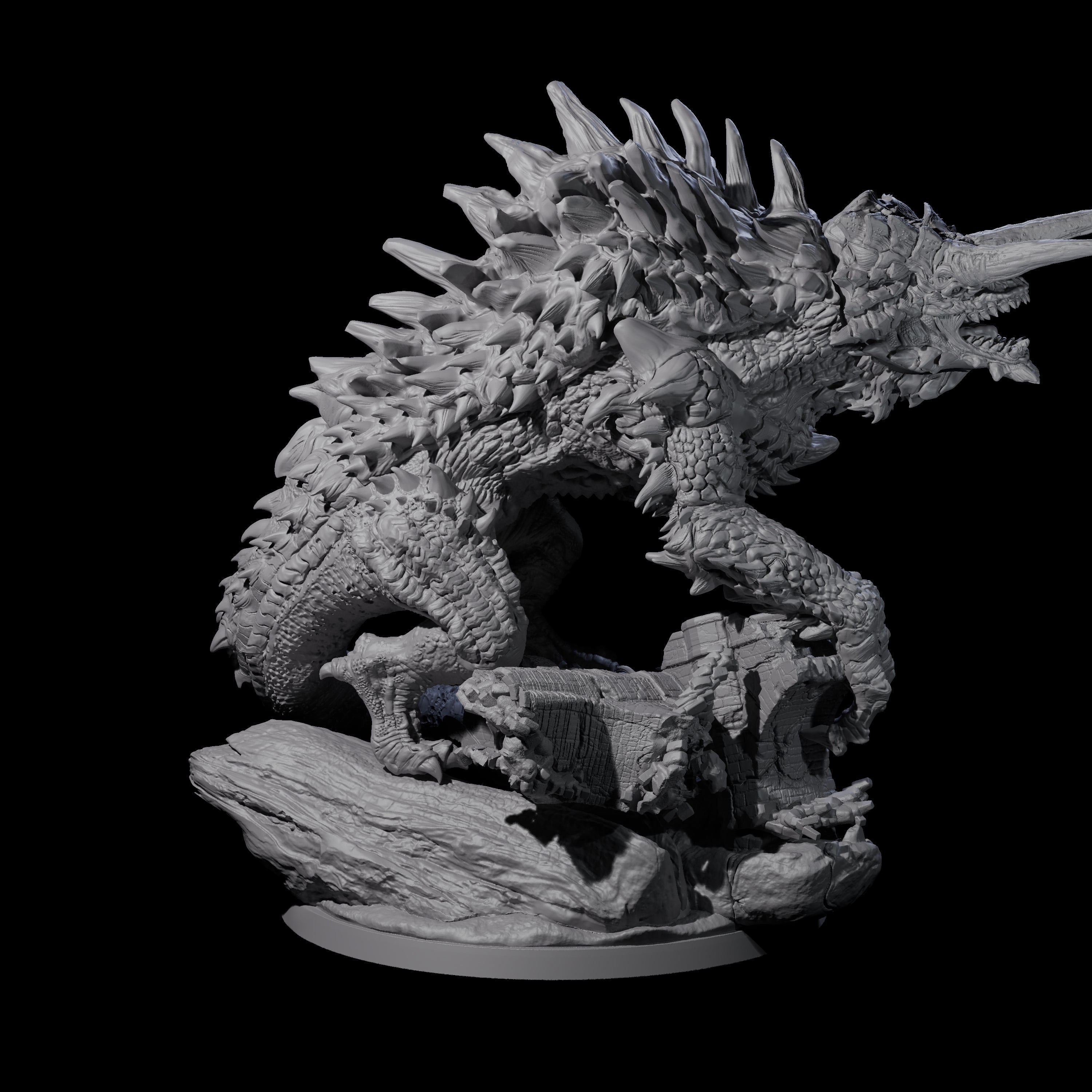 Hulking Tarrasque Destroyer Miniature for Dungeons and Dragons, Pathfinder or other TTRPGs