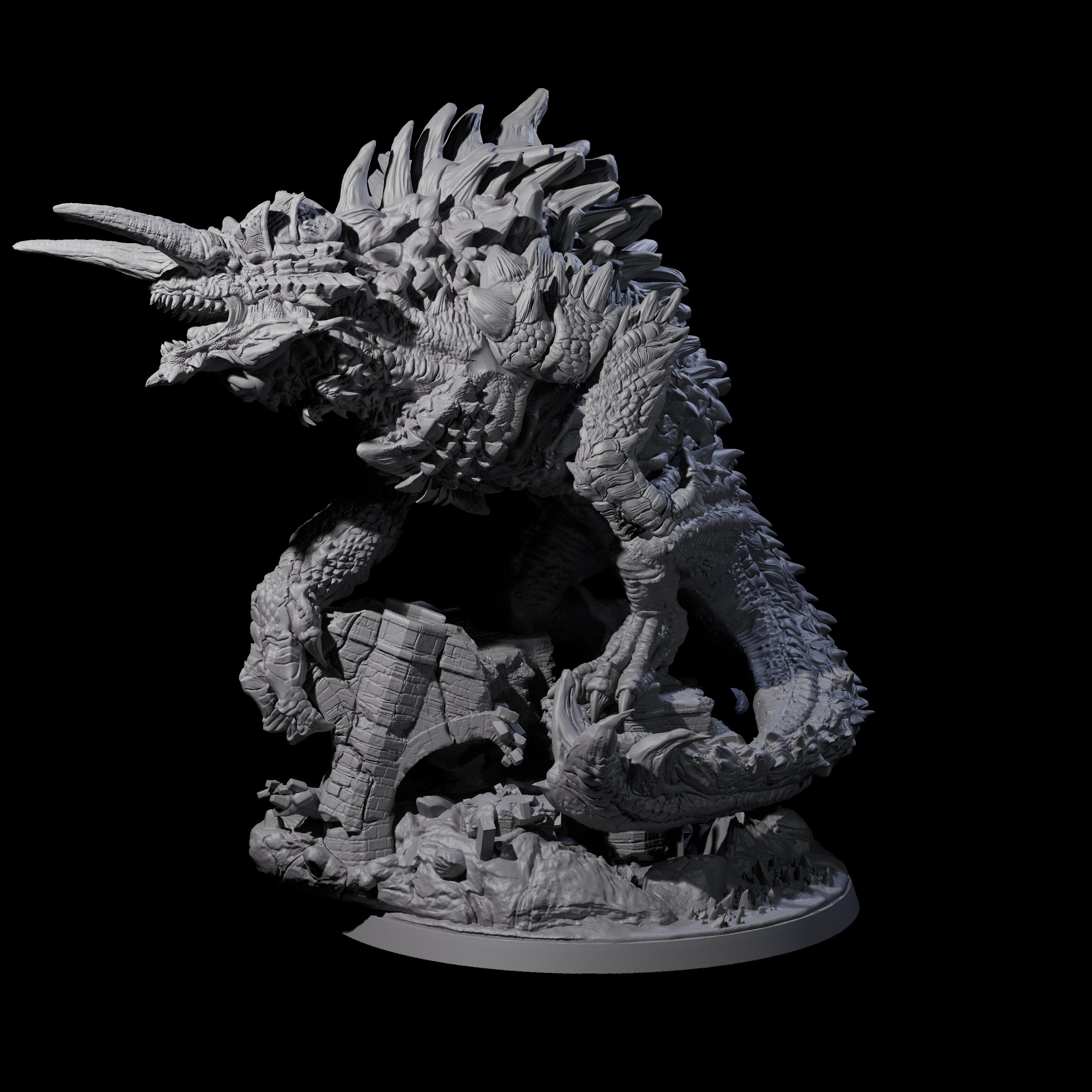 Hulking Tarrasque Destroyer Miniature for Dungeons and Dragons, Pathfinder or other TTRPGs
