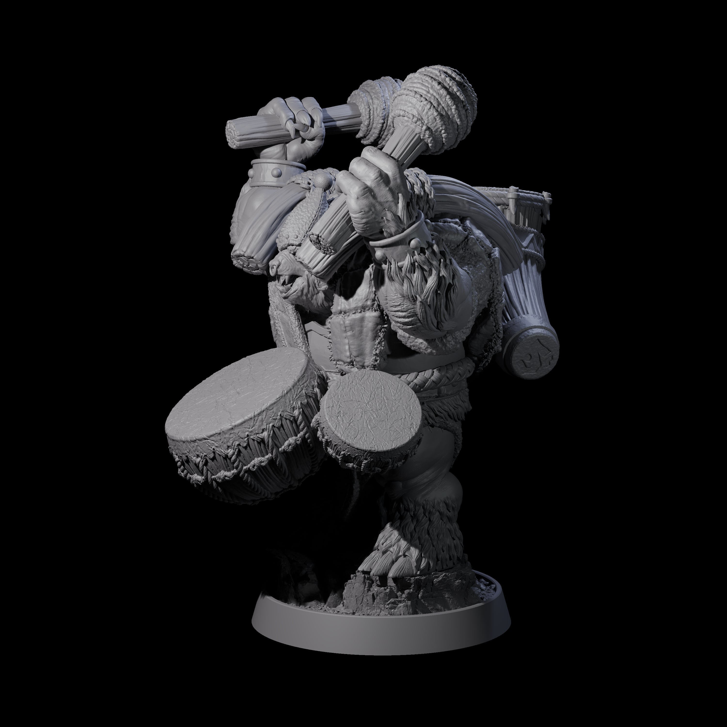 Hulking Ursine Barbarian A Miniature for Dungeons and Dragons, Pathfinder or other TTRPGs