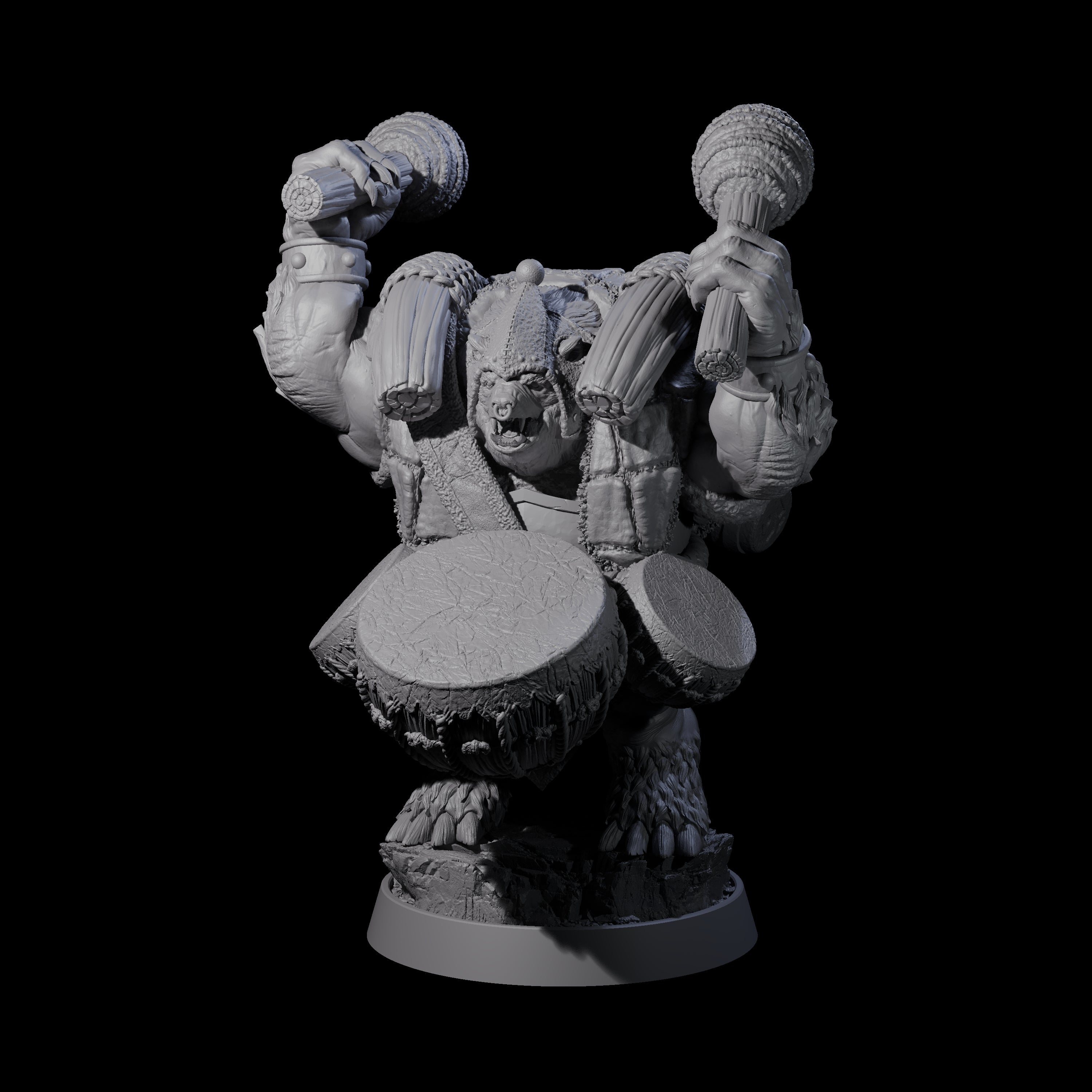 Hulking Ursine Barbarian A Miniature for Dungeons and Dragons, Pathfinder or other TTRPGs