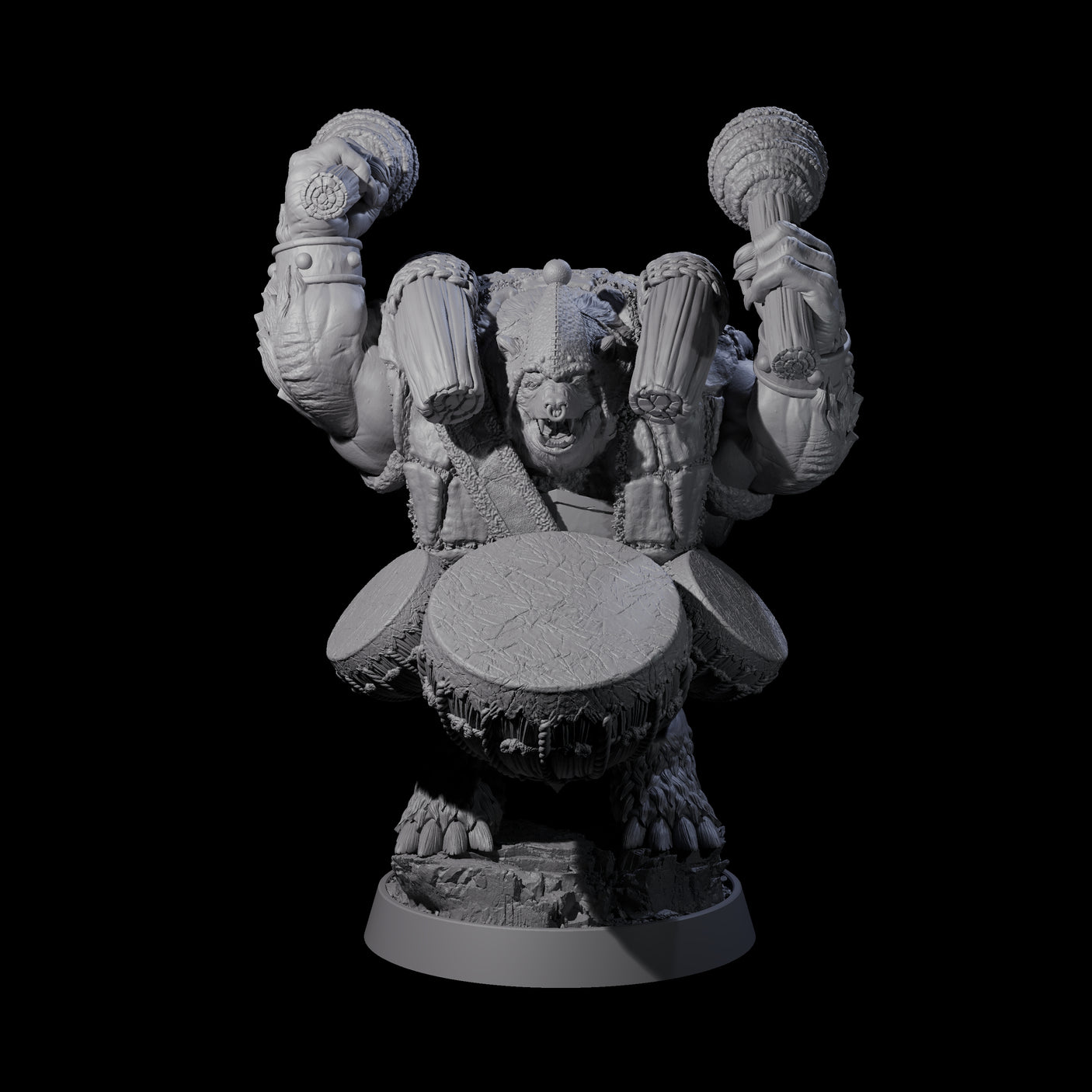 Hulking Ursine Barbarian A Miniature for Dungeons and Dragons, Pathfinder or other TTRPGs