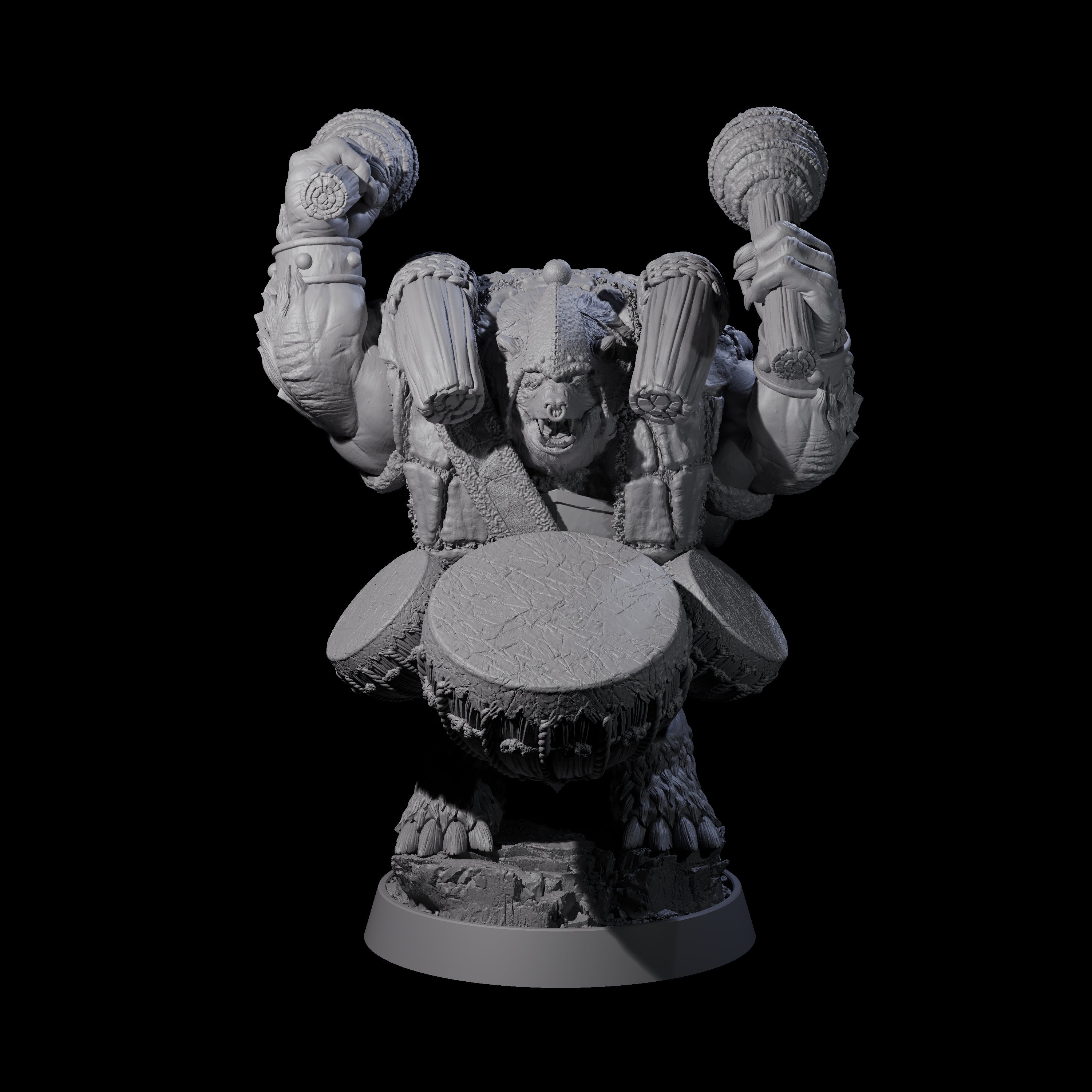 Hulking Ursine Barbarian A Miniature for Dungeons and Dragons, Pathfinder or other TTRPGs
