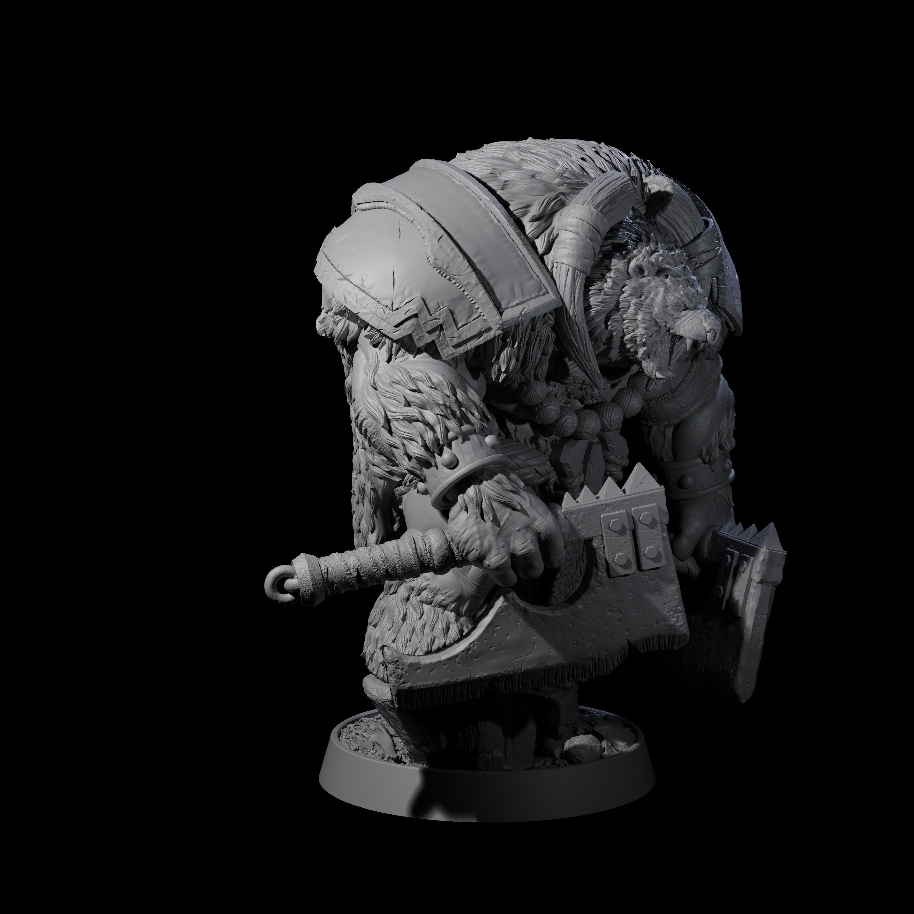 Hulking Ursine Barbarian B Miniature for Dungeons and Dragons, Pathfinder or other TTRPGs
