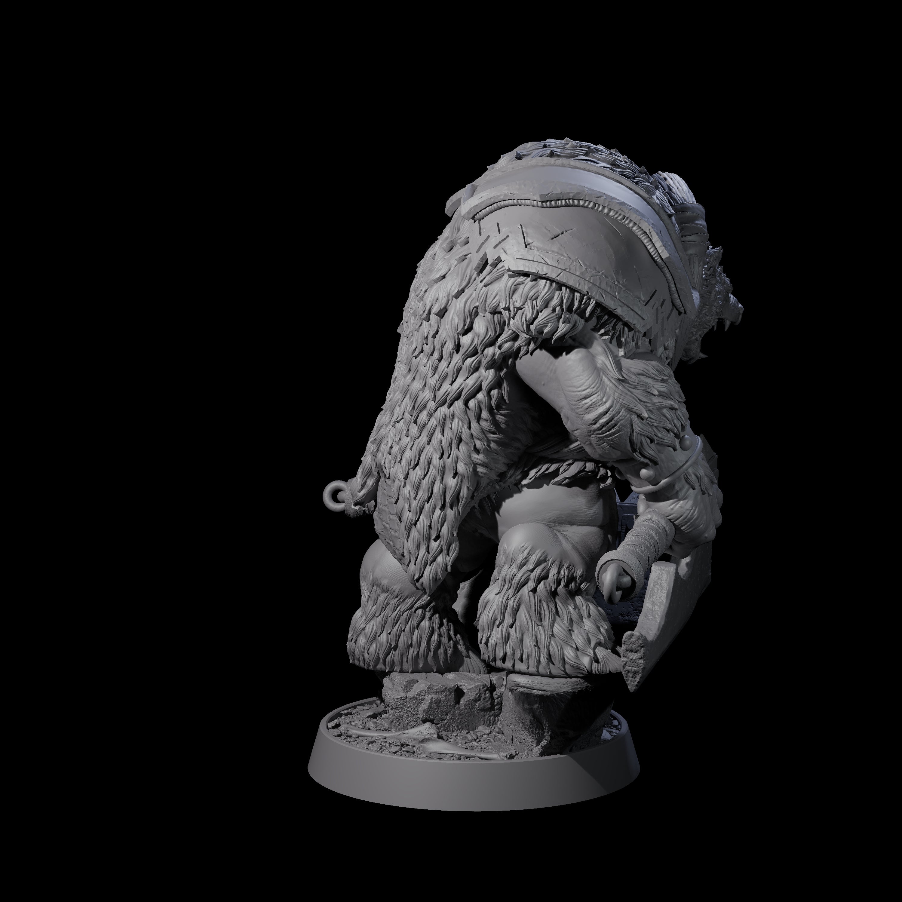 Hulking Ursine Barbarian B Miniature for Dungeons and Dragons, Pathfinder or other TTRPGs