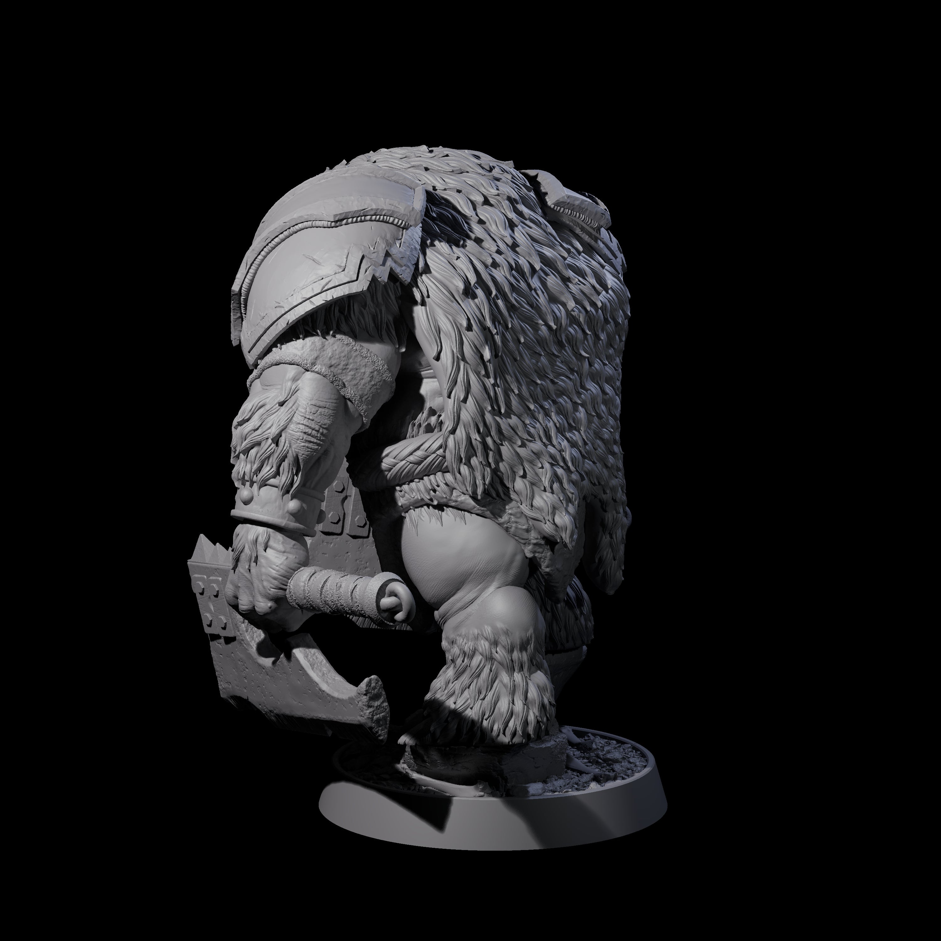 Hulking Ursine Barbarian B Miniature for Dungeons and Dragons, Pathfinder or other TTRPGs