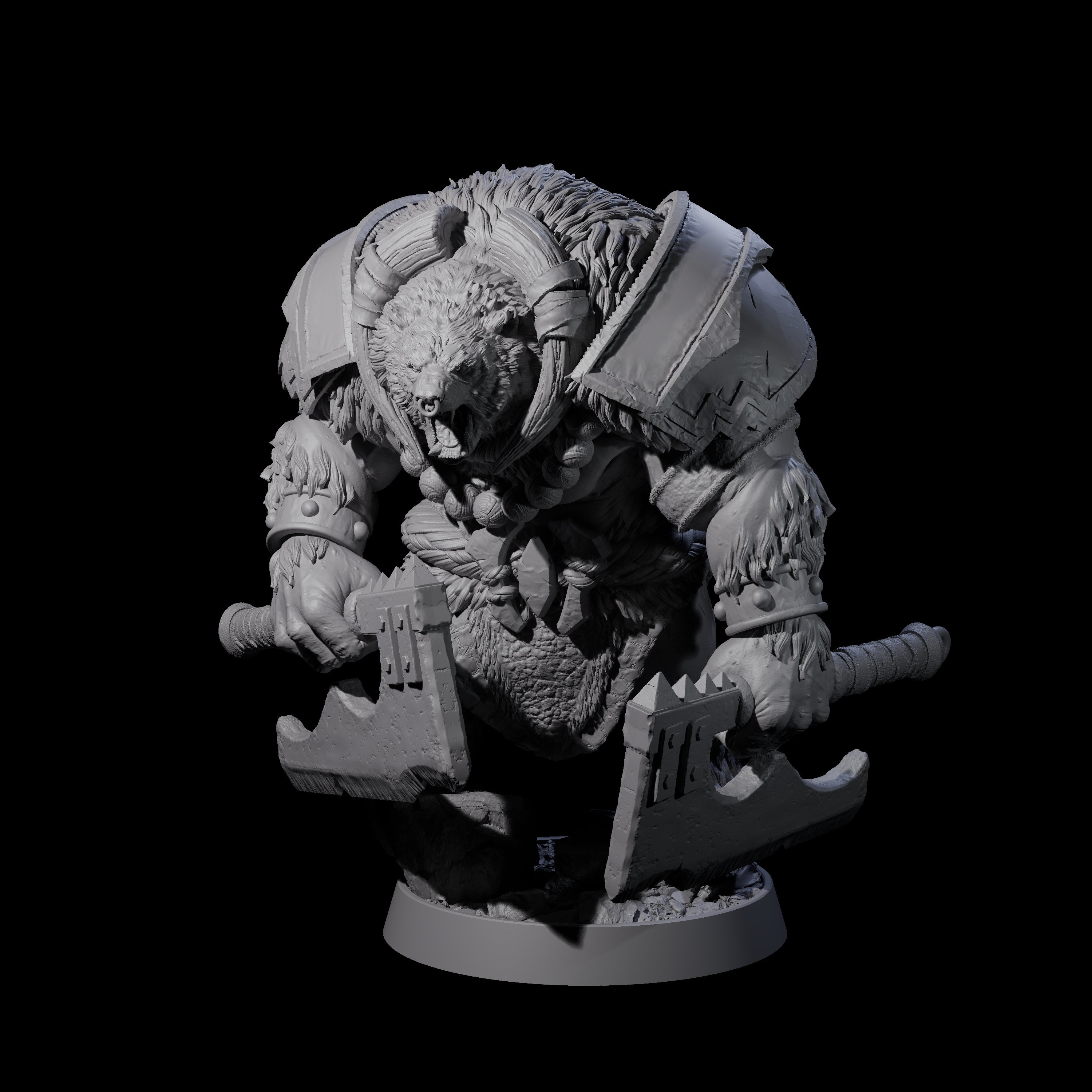 Hulking Ursine Barbarian B Miniature for Dungeons and Dragons, Pathfinder or other TTRPGs