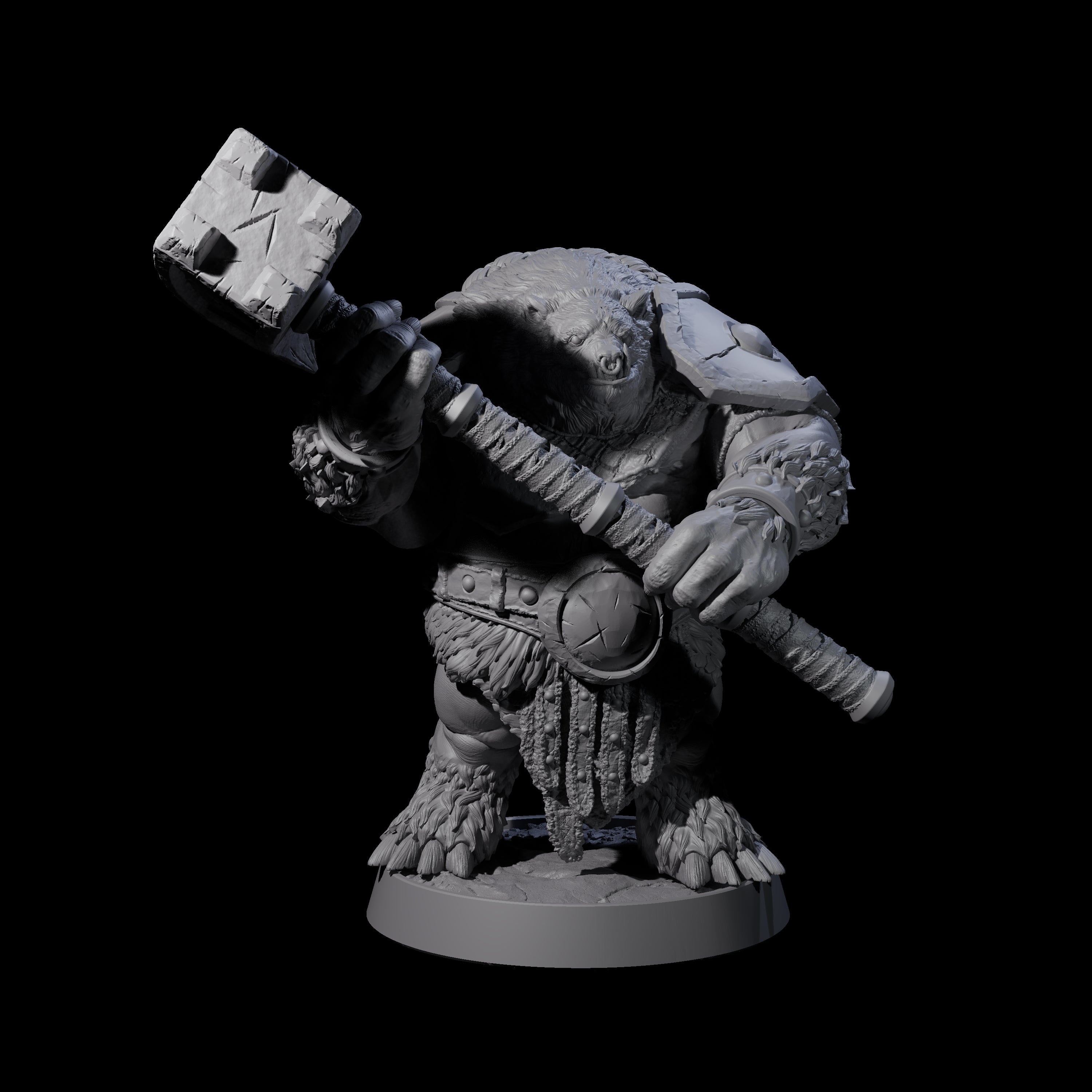 Hulking Ursine Barbarian C Miniature for Dungeons and Dragons, Pathfinder or other TTRPGs