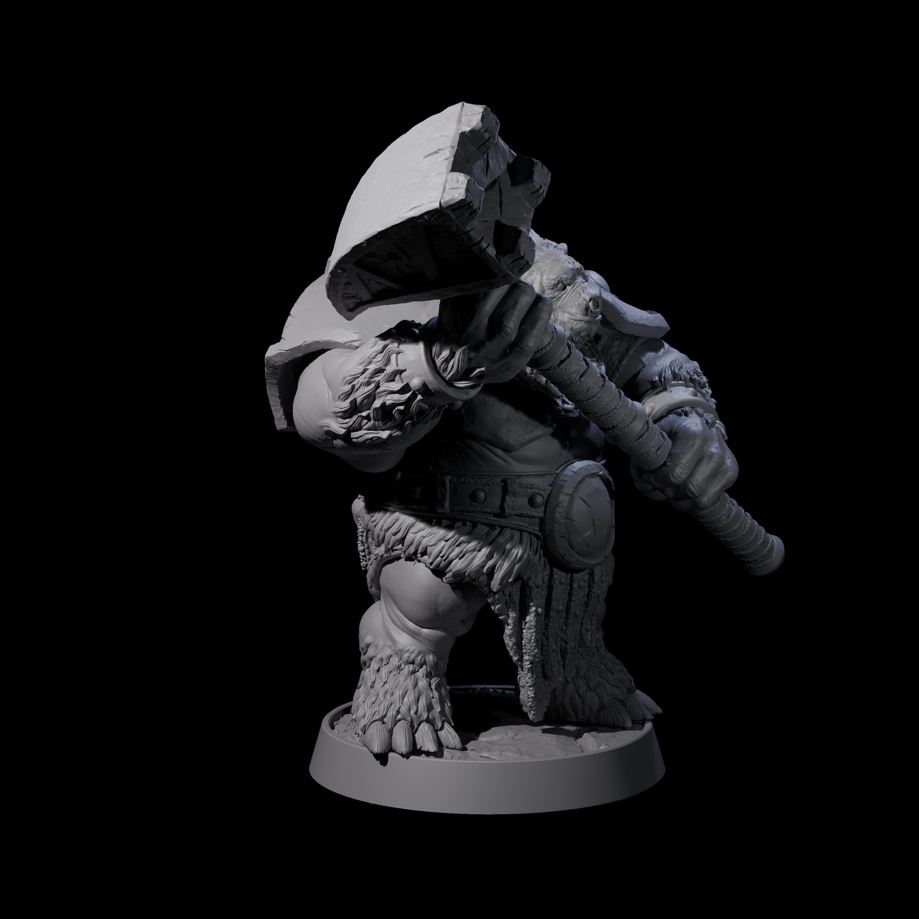 Hulking Ursine Barbarian C Miniature for Dungeons and Dragons, Pathfinder or other TTRPGs