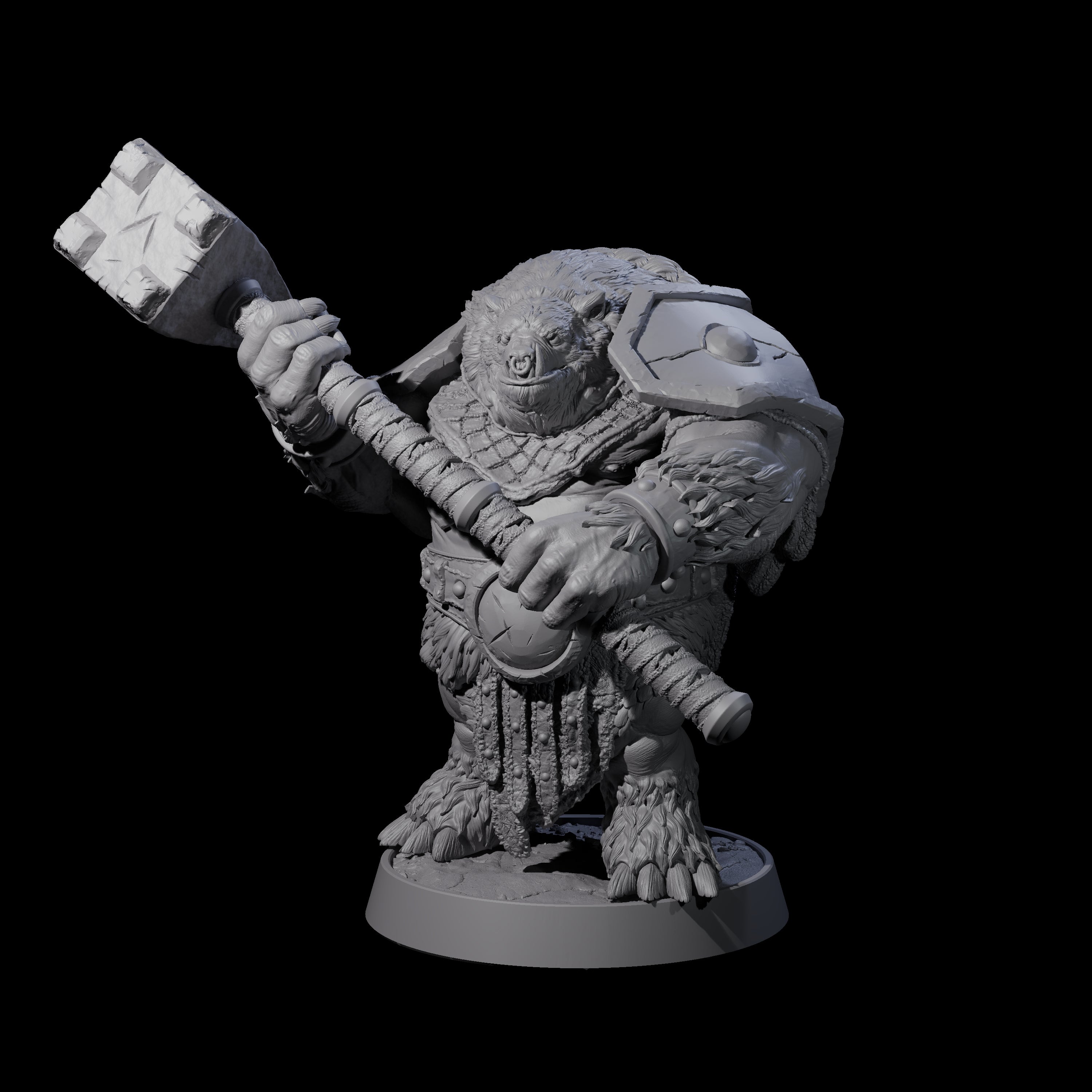 Hulking Ursine Barbarian C Miniature for Dungeons and Dragons, Pathfinder or other TTRPGs