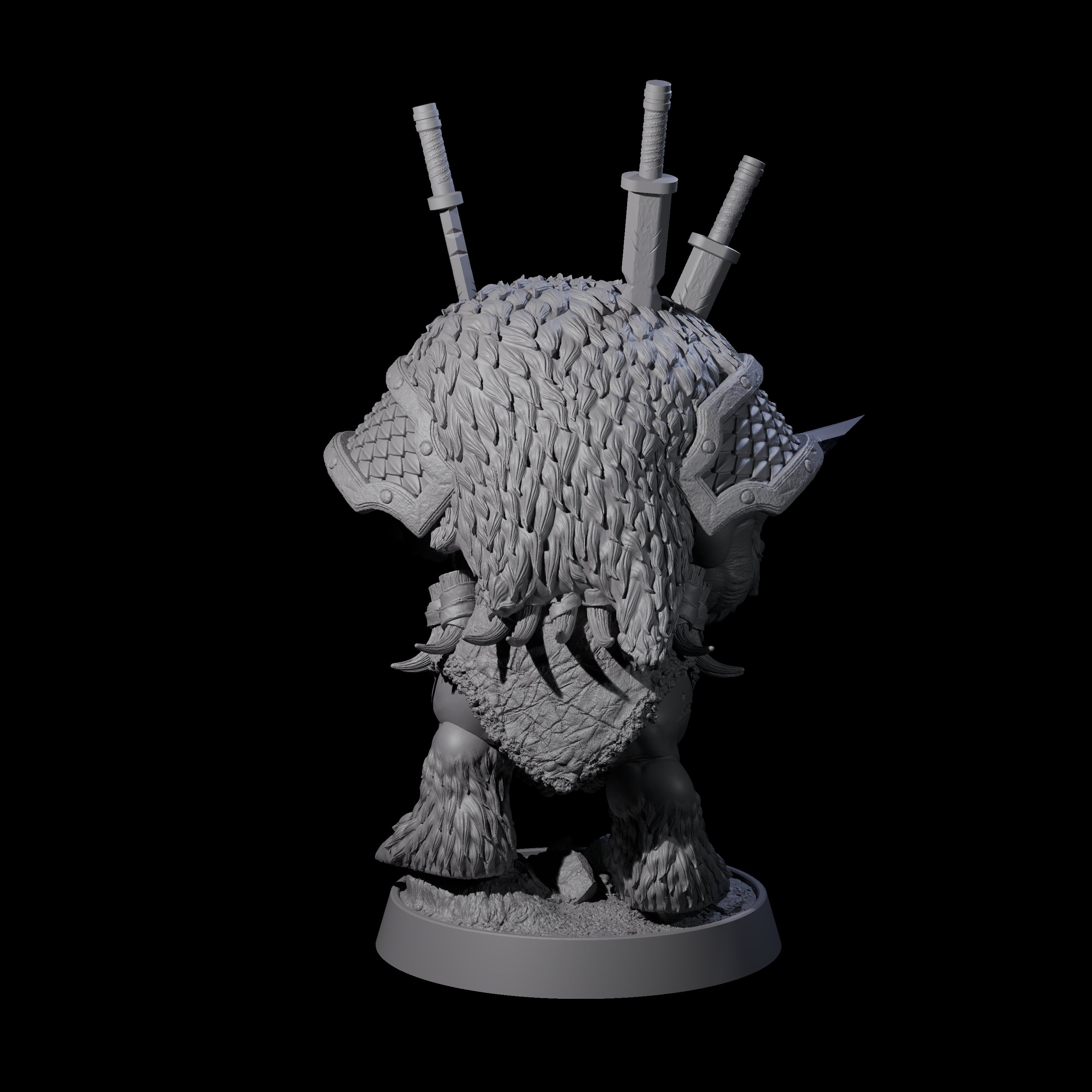 Hulking Ursine Barbarian D Miniature for Dungeons and Dragons, Pathfinder or other TTRPGs