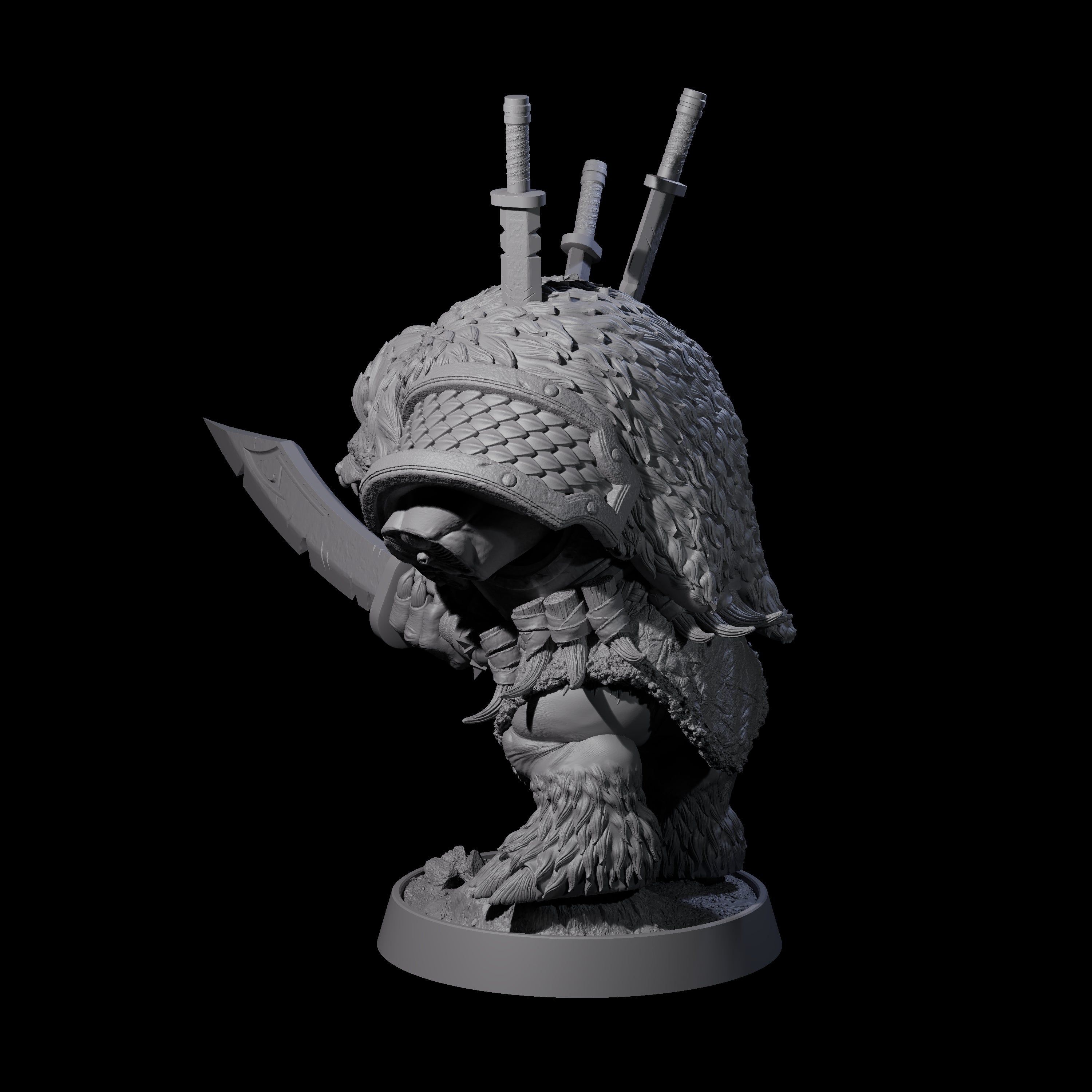 Hulking Ursine Barbarian D Miniature for Dungeons and Dragons, Pathfinder or other TTRPGs