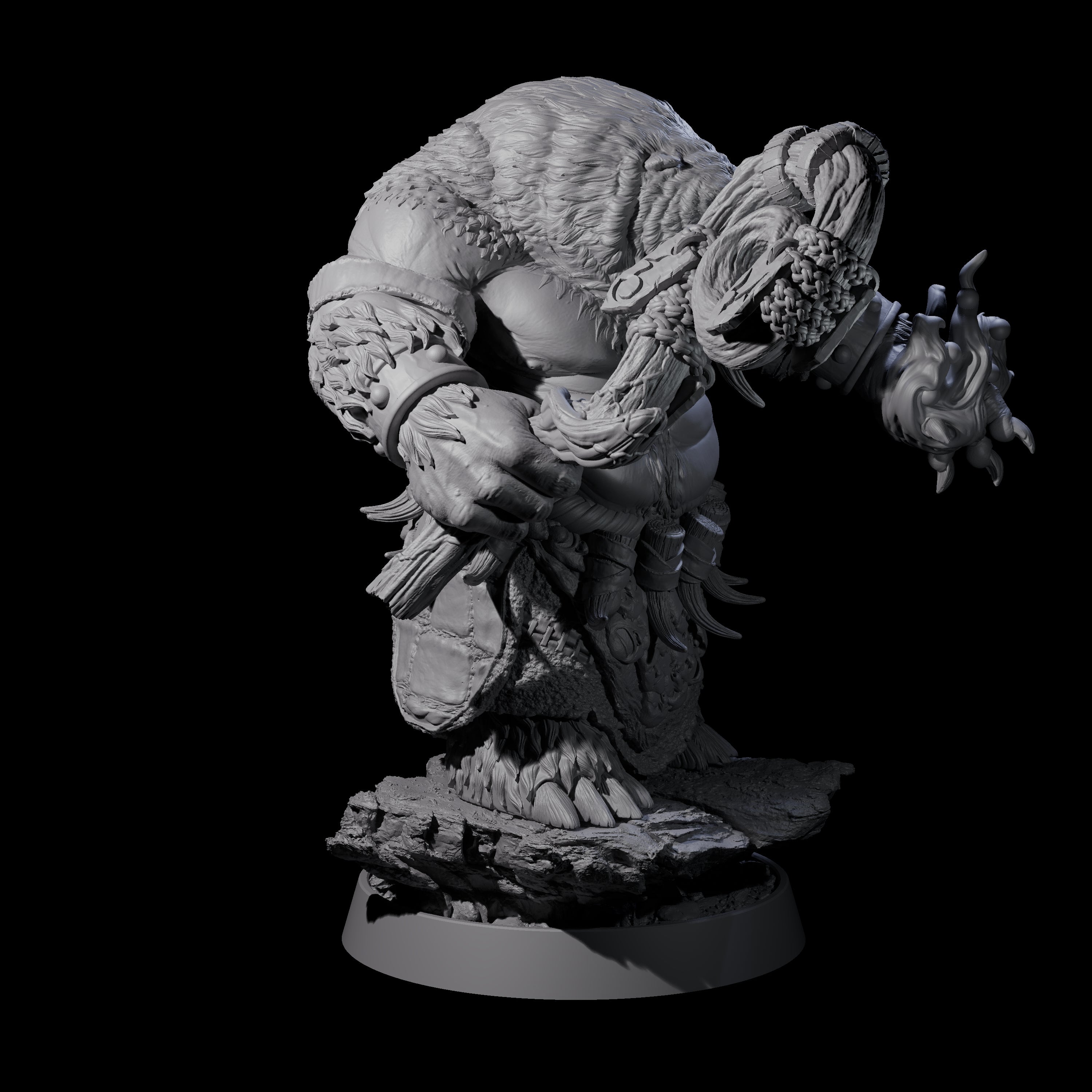Hulking Ursine Barbarian E Miniature for Dungeons and Dragons, Pathfinder or other TTRPGs