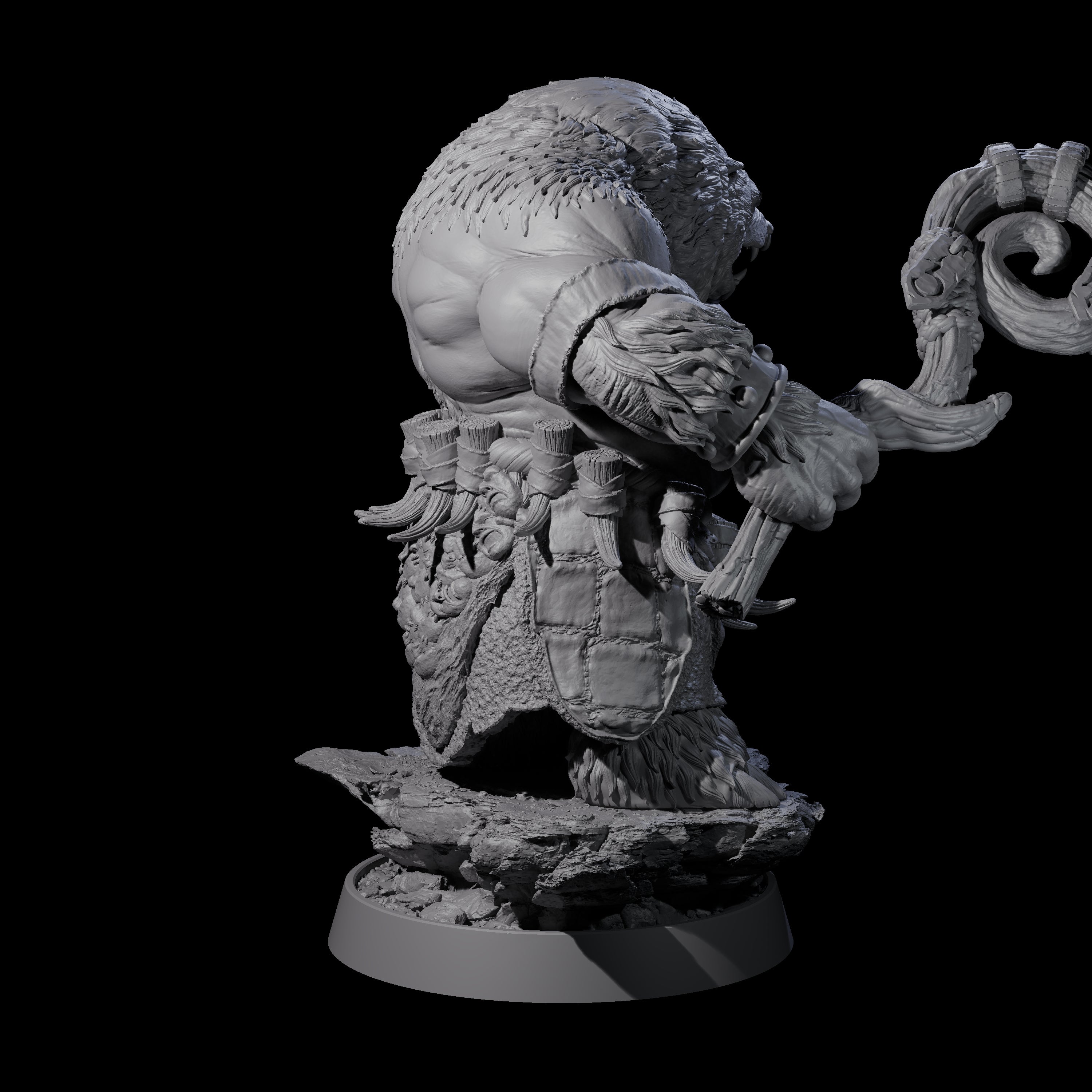 Hulking Ursine Barbarian E Miniature for Dungeons and Dragons, Pathfinder or other TTRPGs