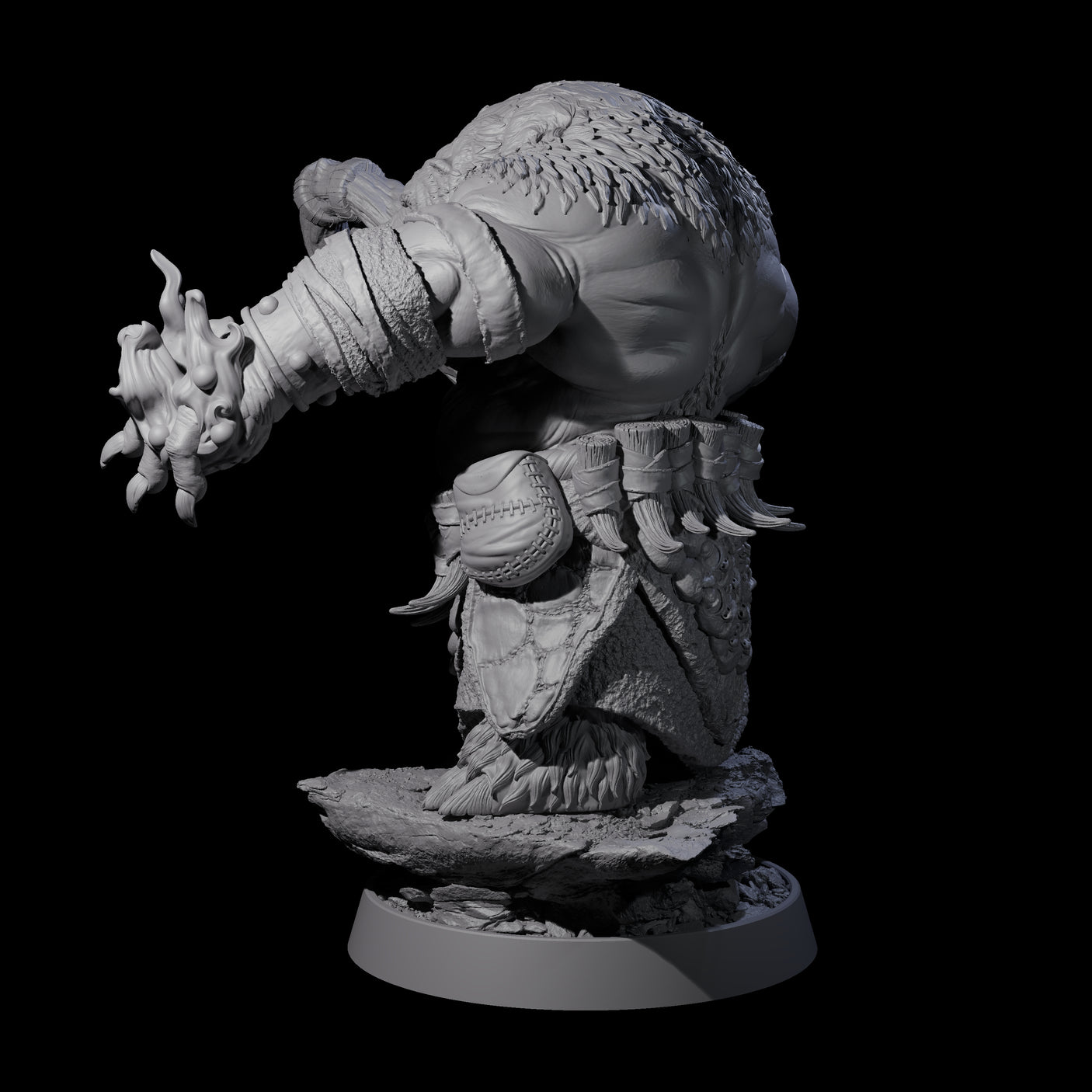 Hulking Ursine Barbarian E Miniature for Dungeons and Dragons, Pathfinder or other TTRPGs